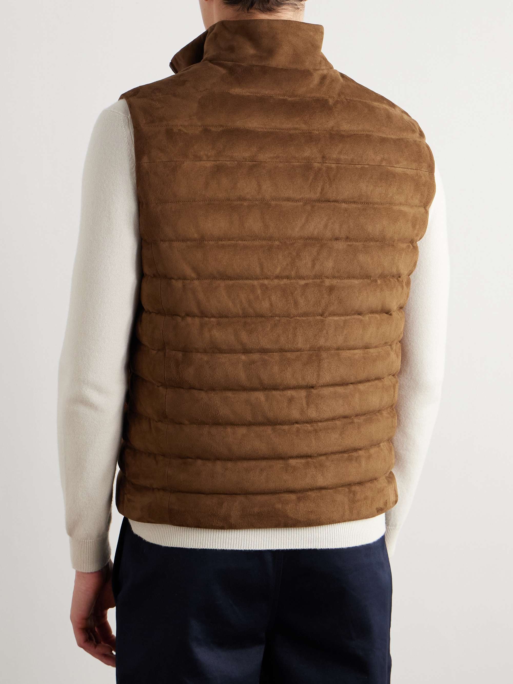 Hoffman Quilted Suede Down Gilet view