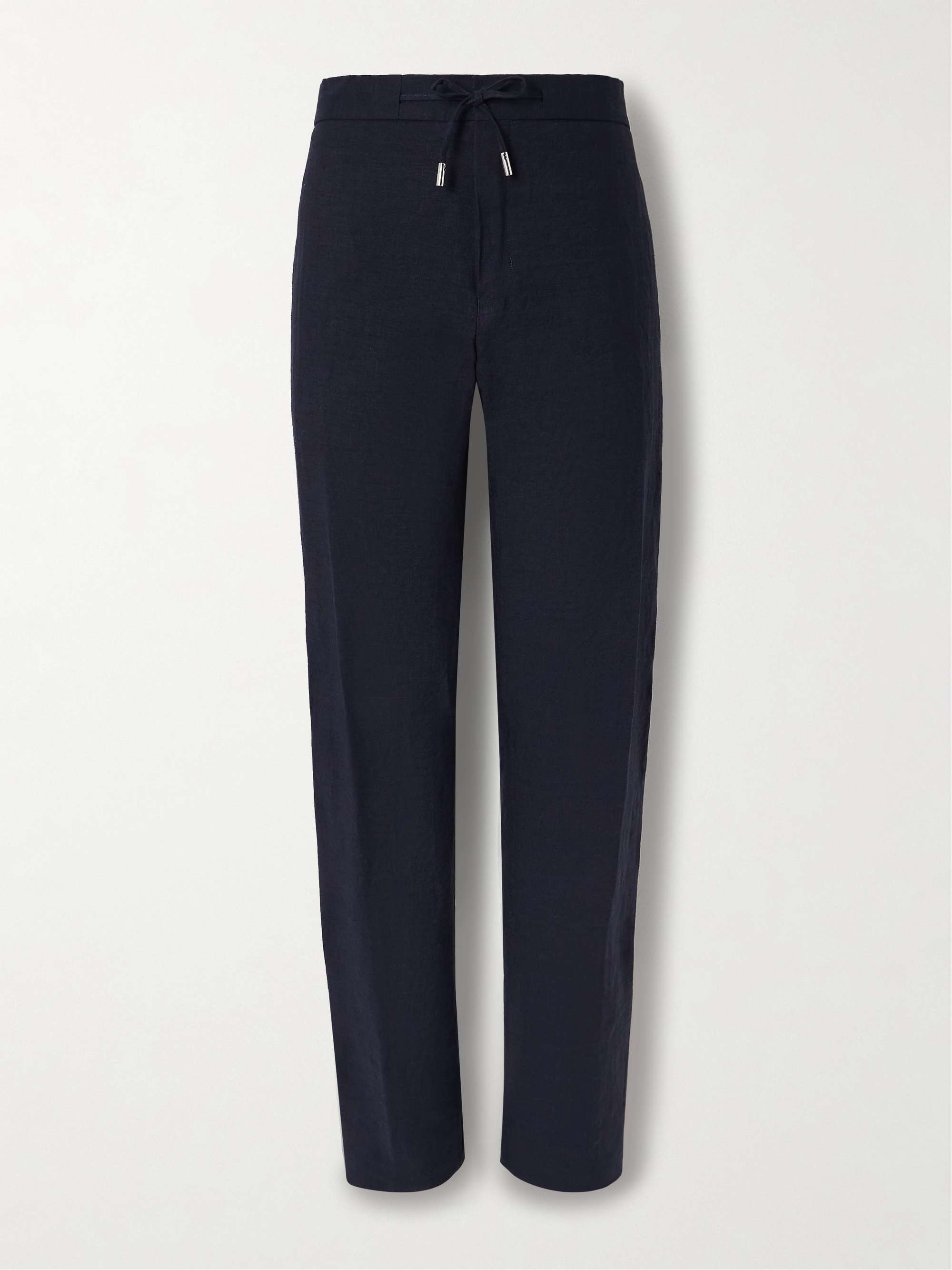 James Straight-Leg Linen Drawstring Trousers view
