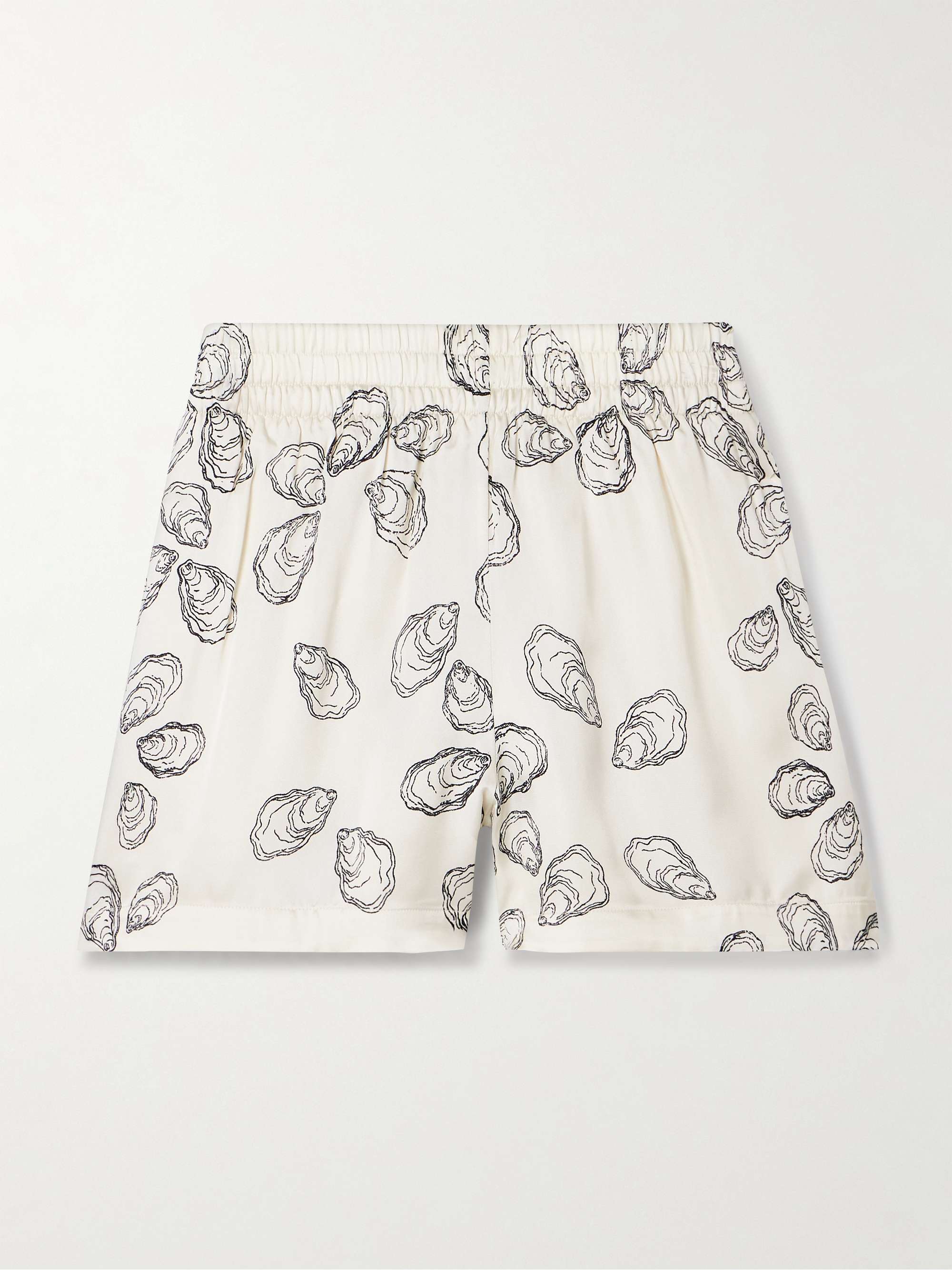 Kam printed silk-blend charmeuse shorts view
