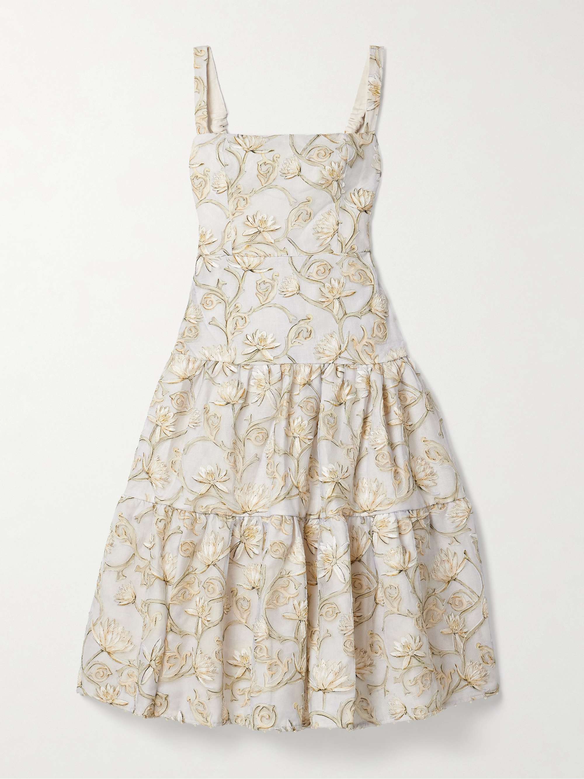 Lima Soledad embellished floral-print tulle midi dress view