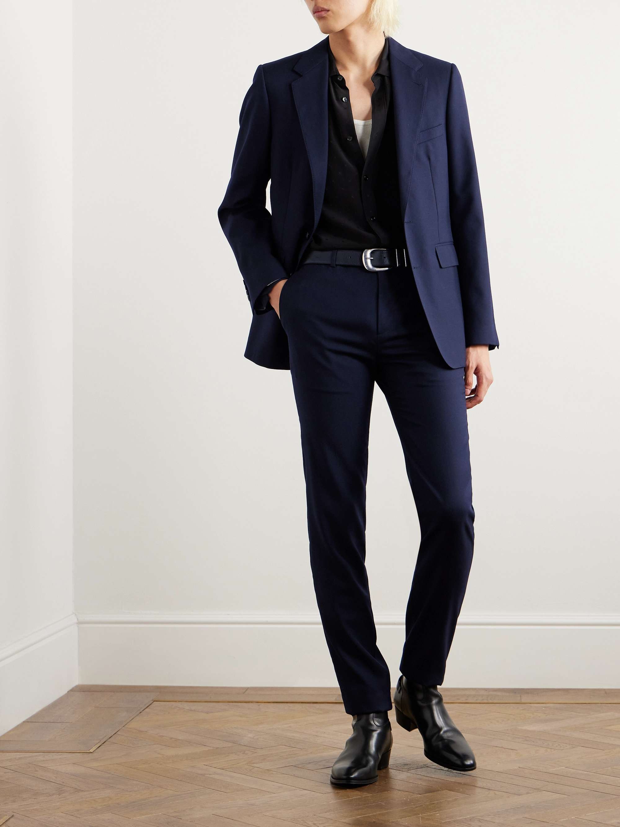 Slim-Fit Cotton-Gabardine Trousers view