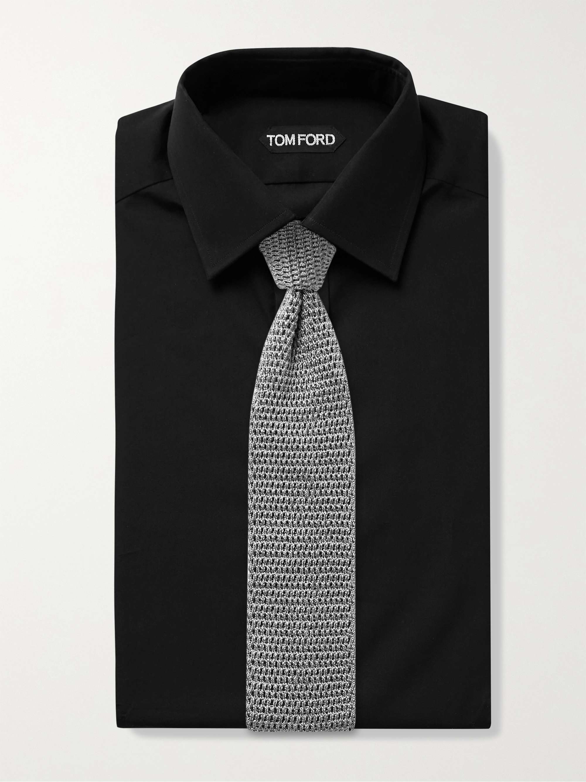 Black Slim-Fit Cotton-Poplin Shirt view