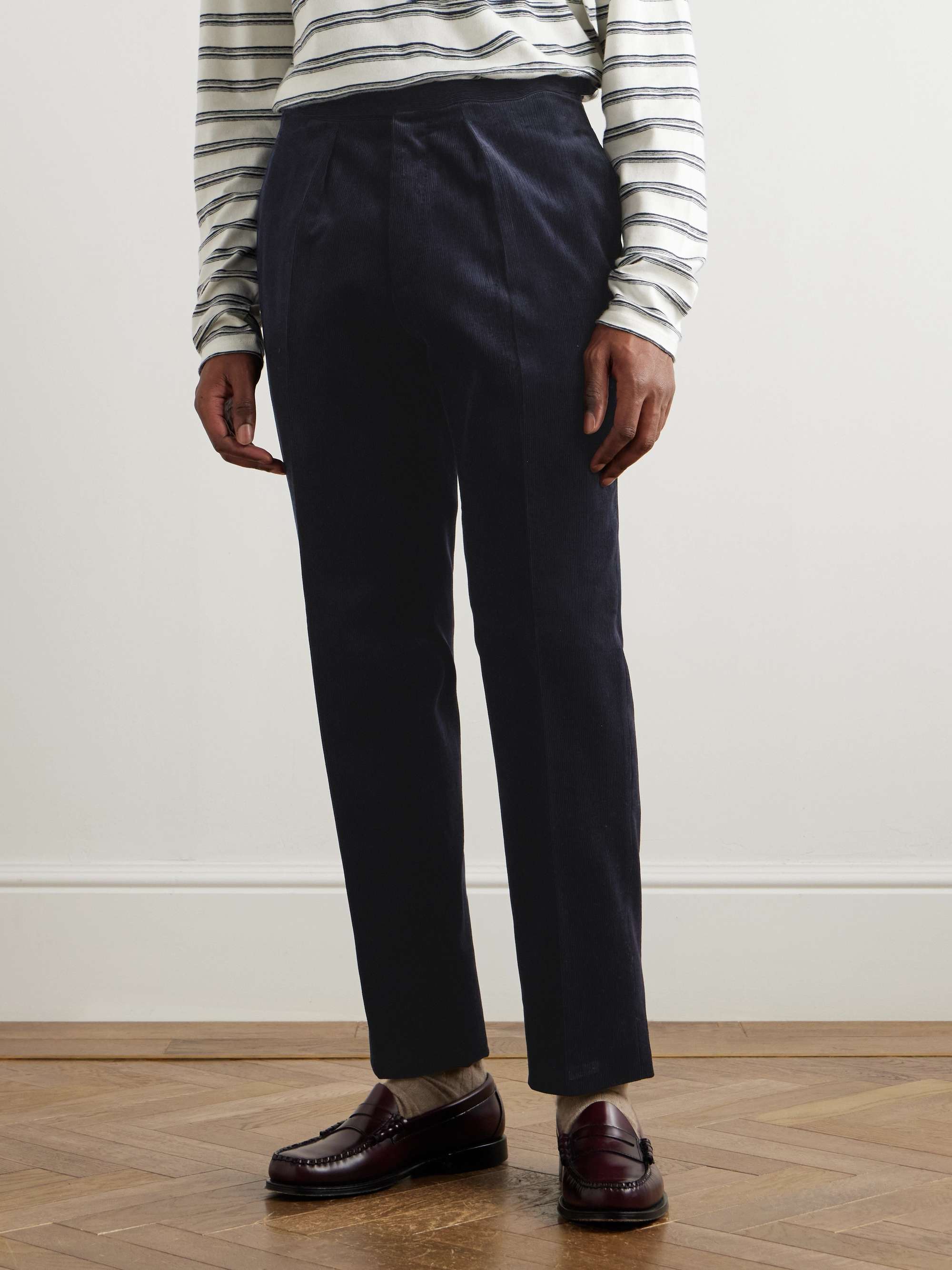 Straight-Leg Cotton-Corduroy Suit Trousers view