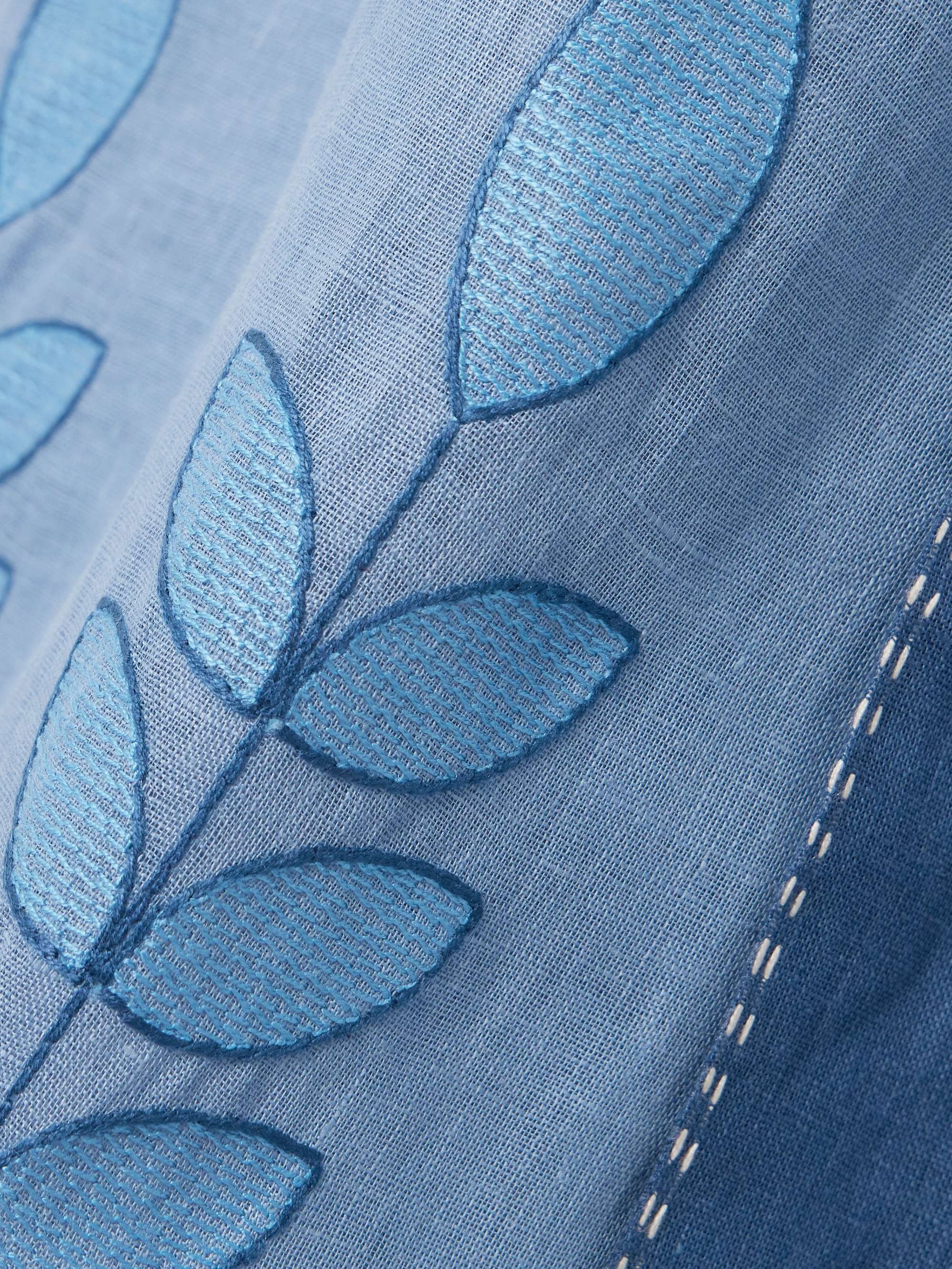 Nara embroidered striped linen midi dress view