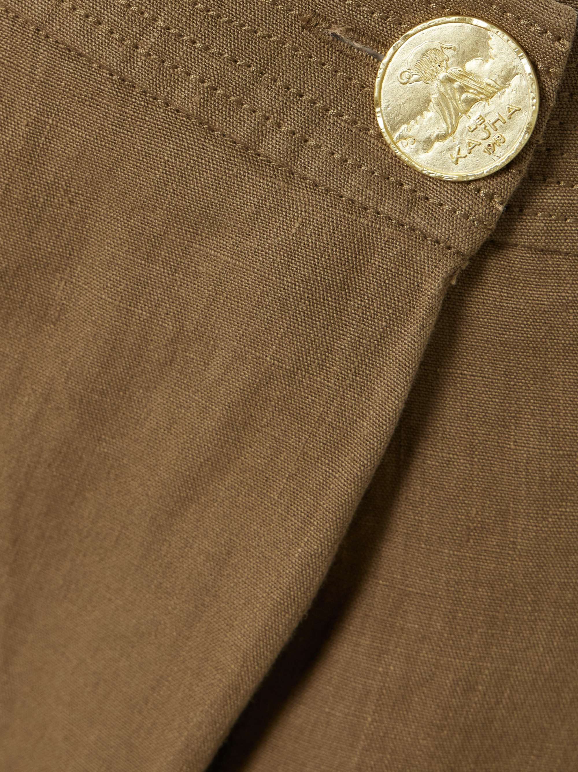 Minuf pleated linen wide-leg pants view