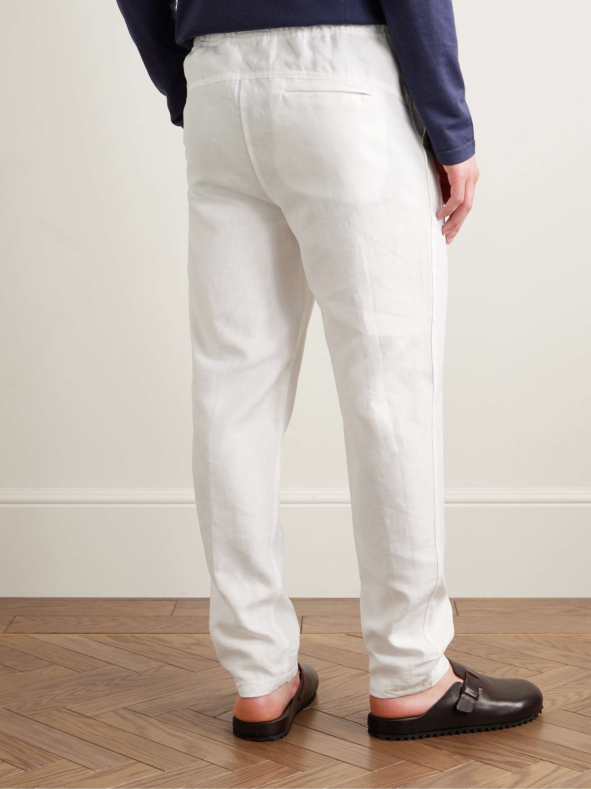 Sydney 1 Slim-Fit Linen Drawstring Trousers view