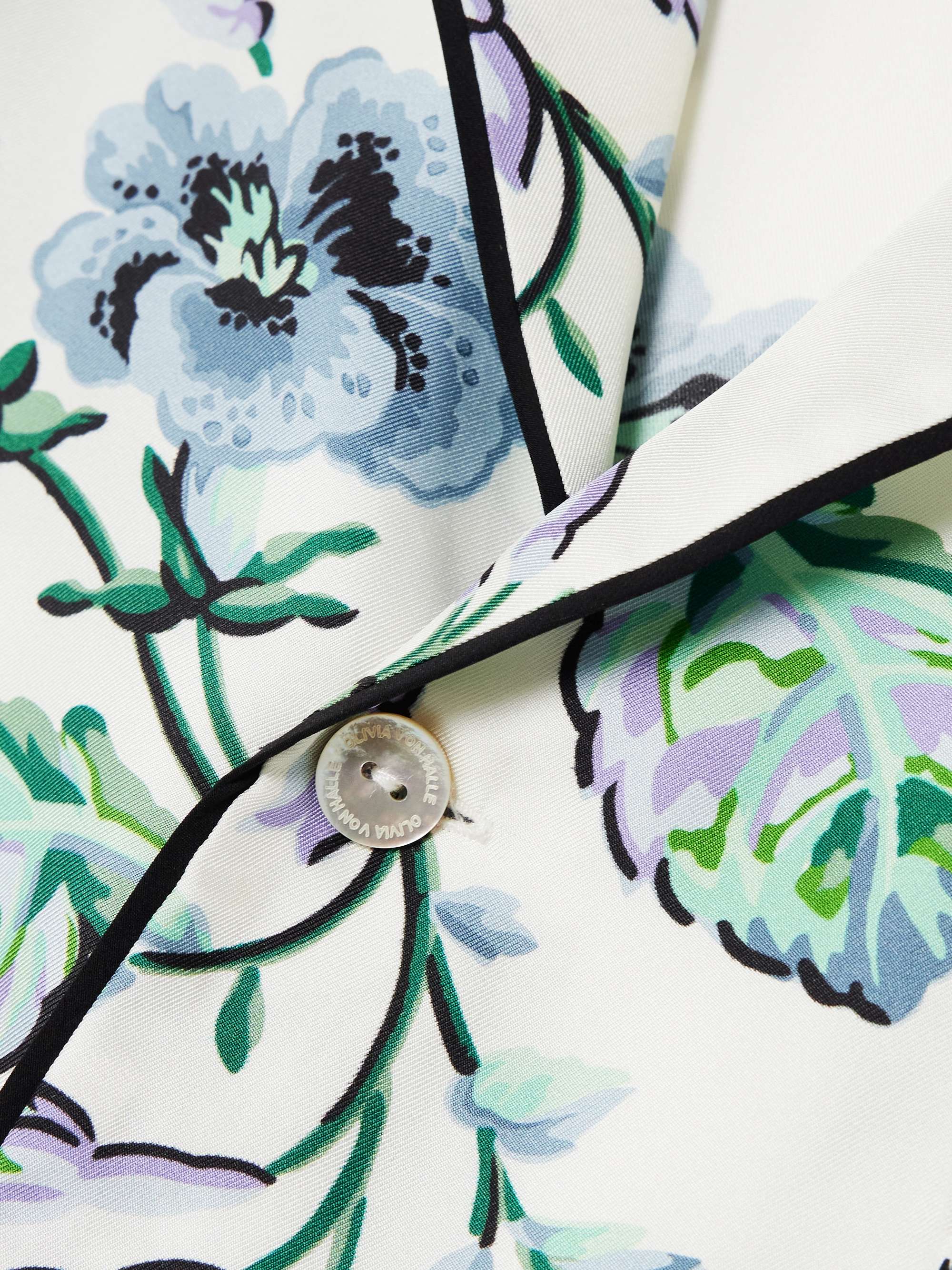 Yves floral-print silk-twill pajama set view