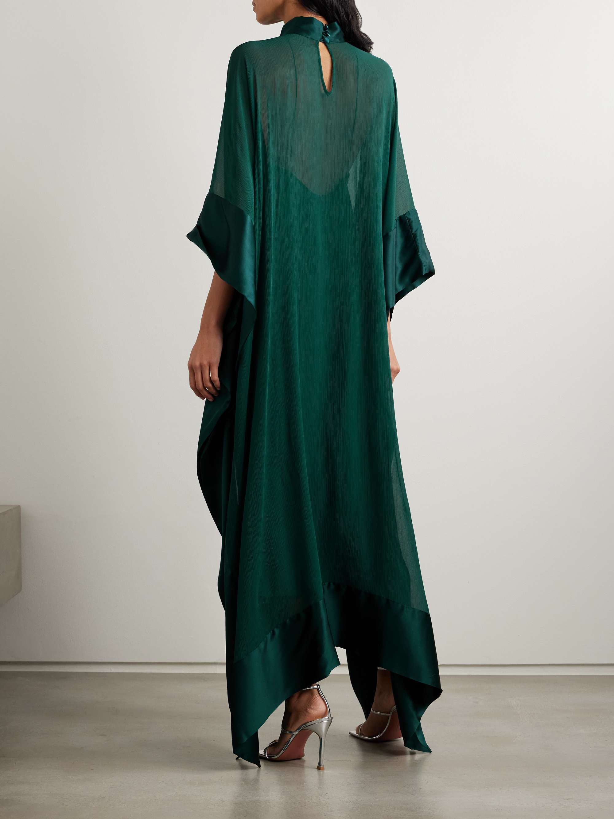 New Age Spirito satin-trimmed silk-chiffon gown view