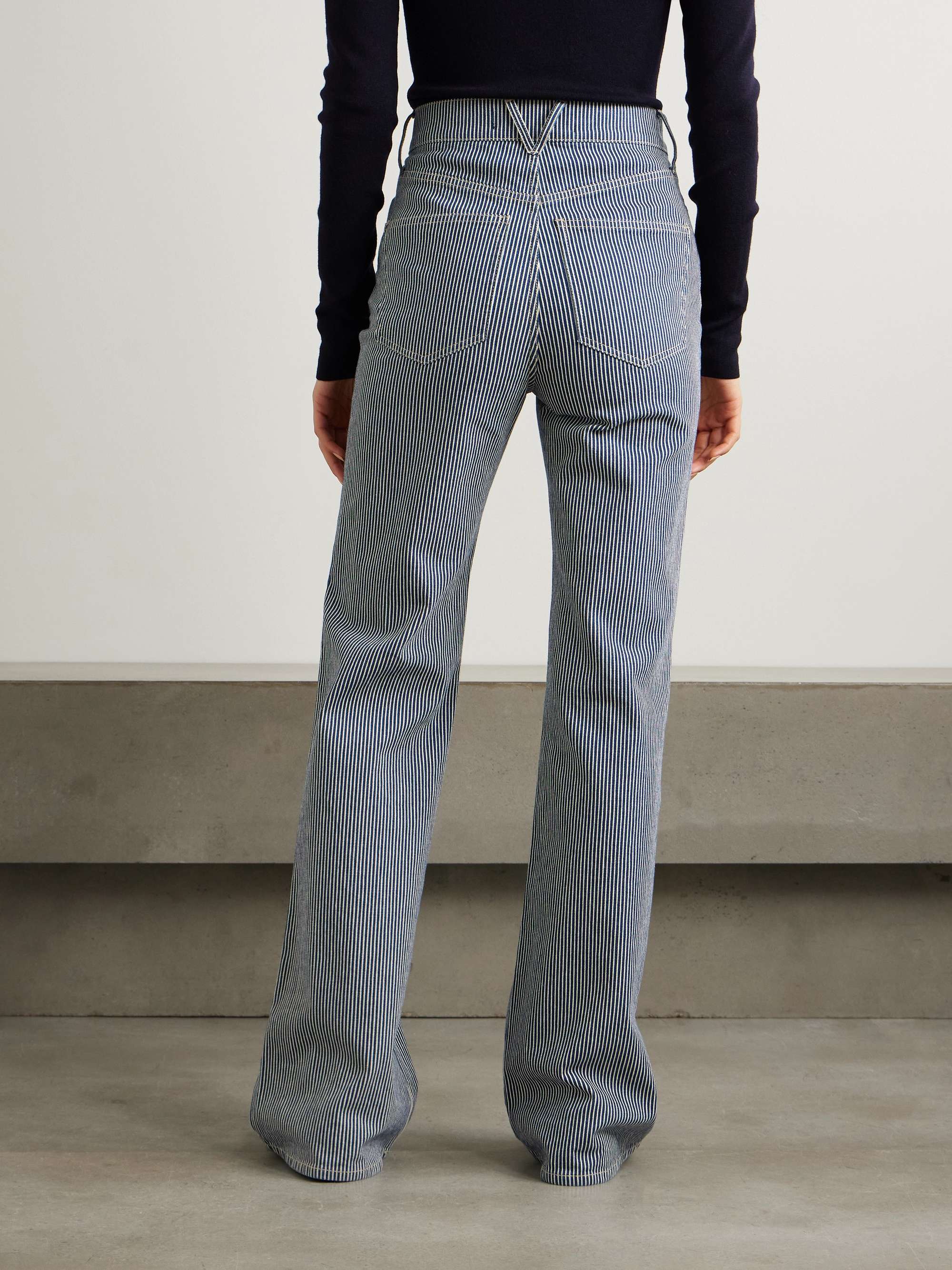 Crosbie striped high-rise wide-leg jeans view