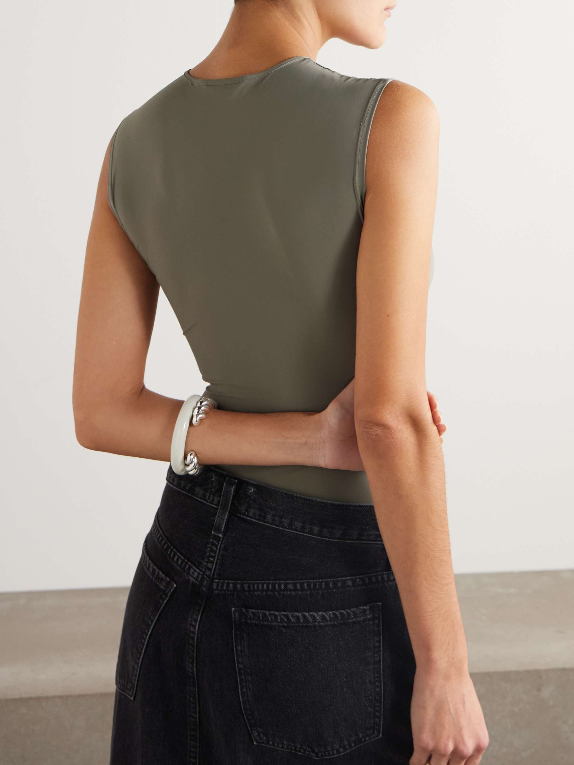 Aura stretch-jersey thong bodysuit view