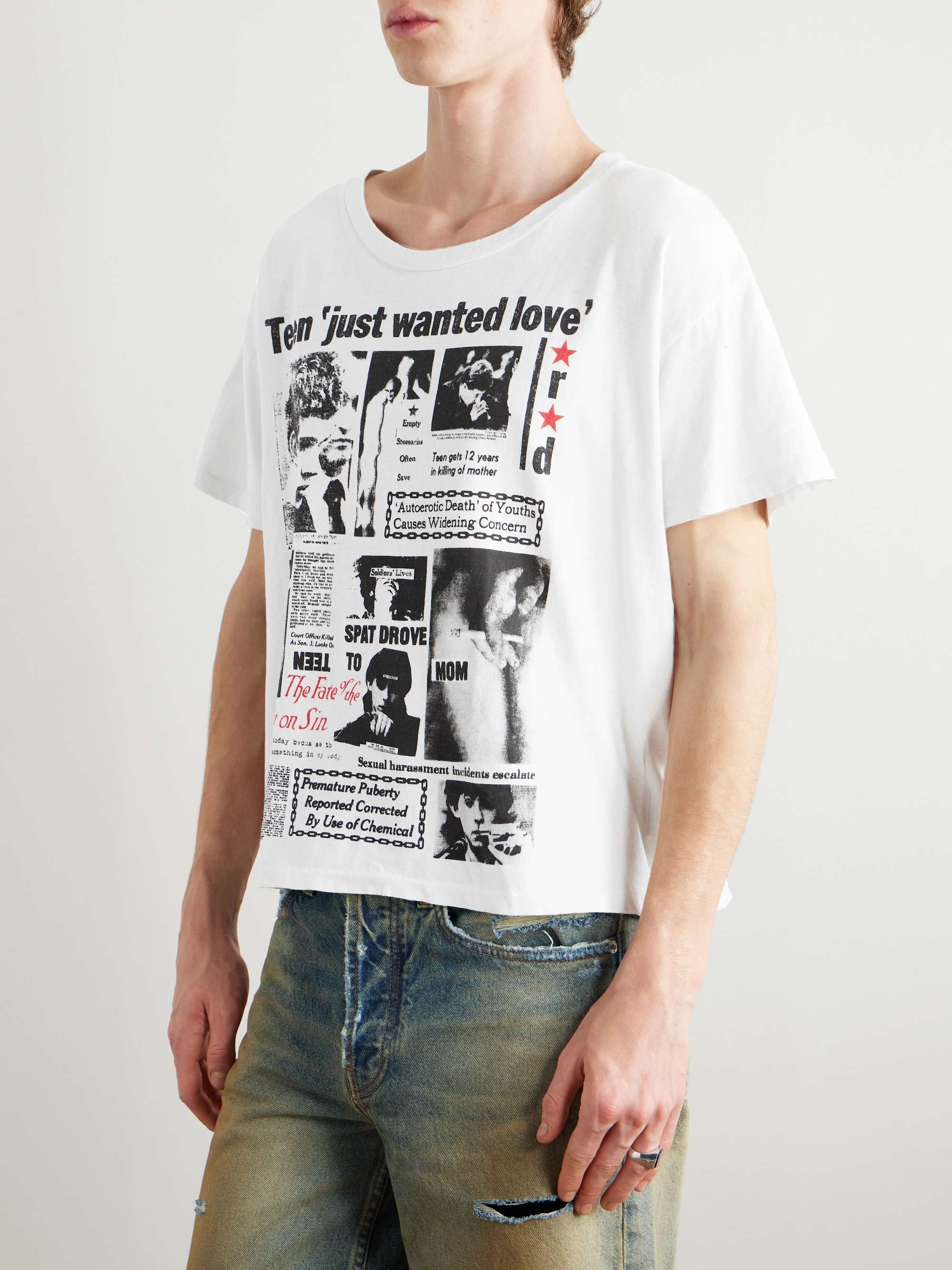 Slim-Fit Printed Cotton-Jersey T-Shirt view