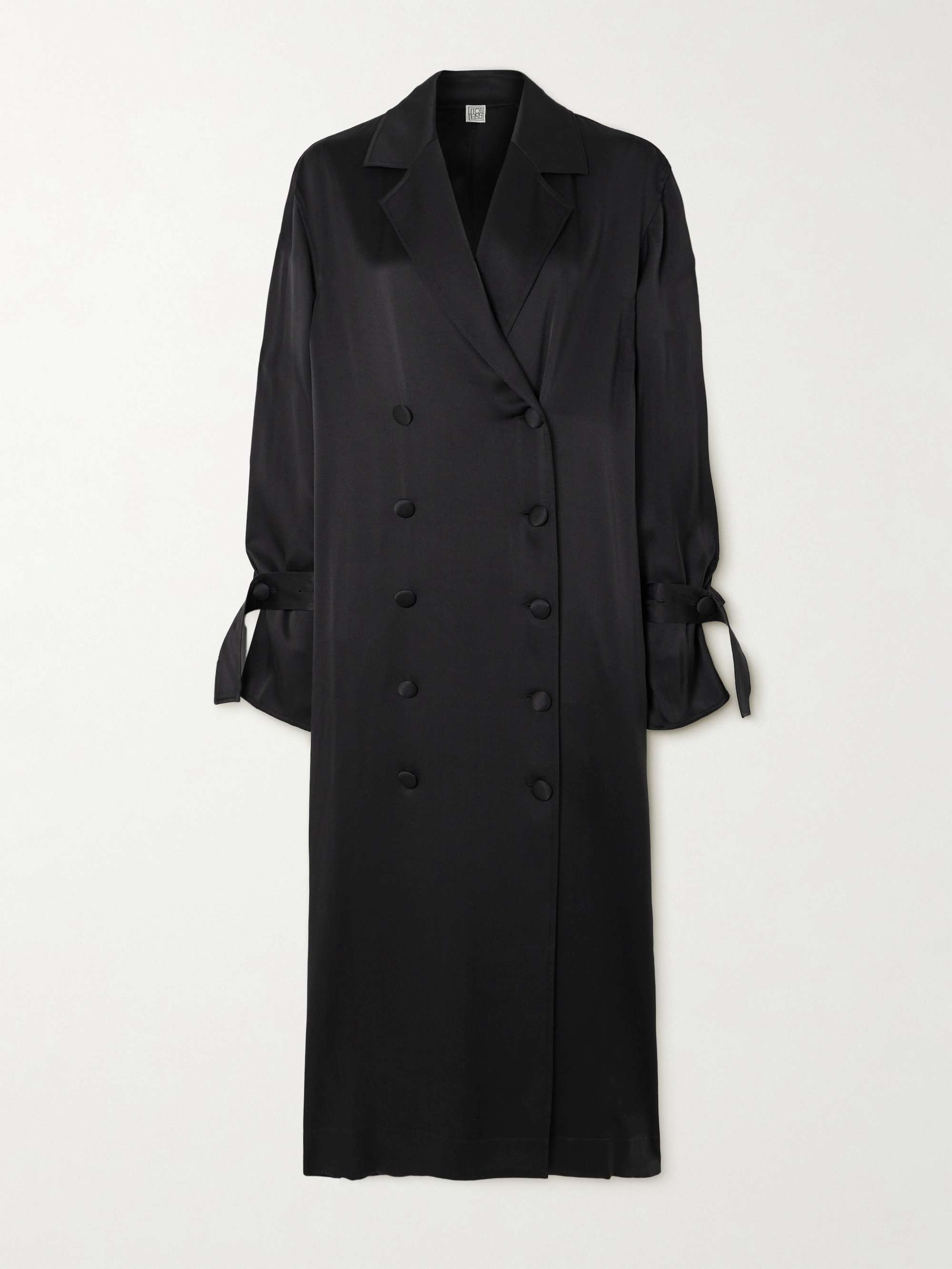 Satin trench coat view