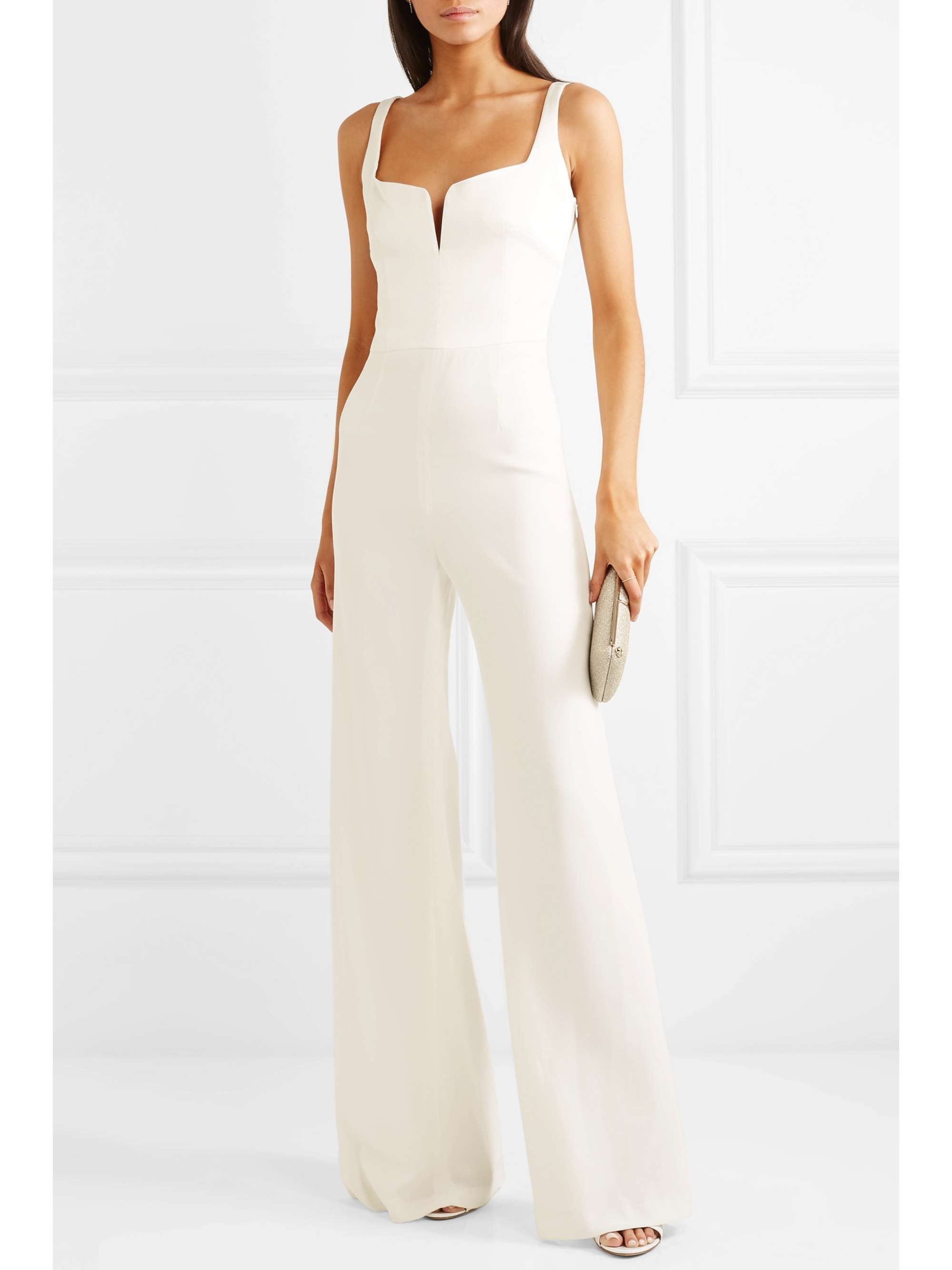 Paneled crepe jumpsuit view