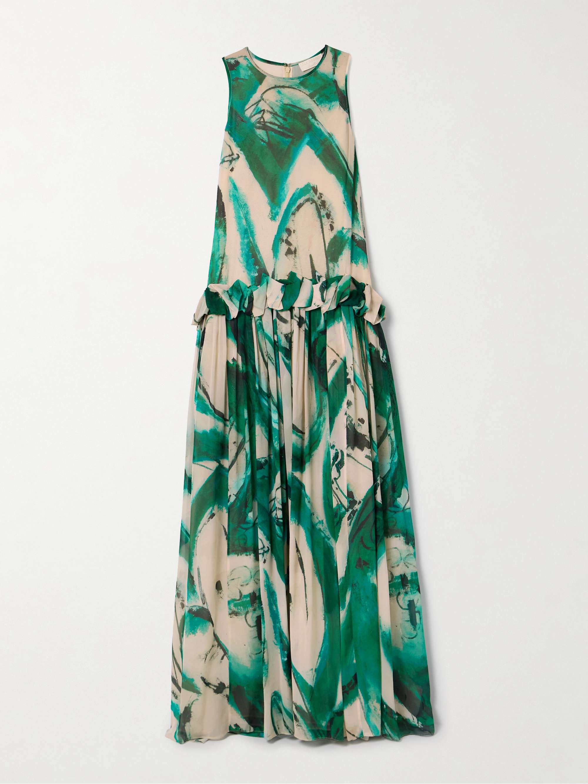 + Lee Krasner Helen ruffled printed silk-georgette gown view