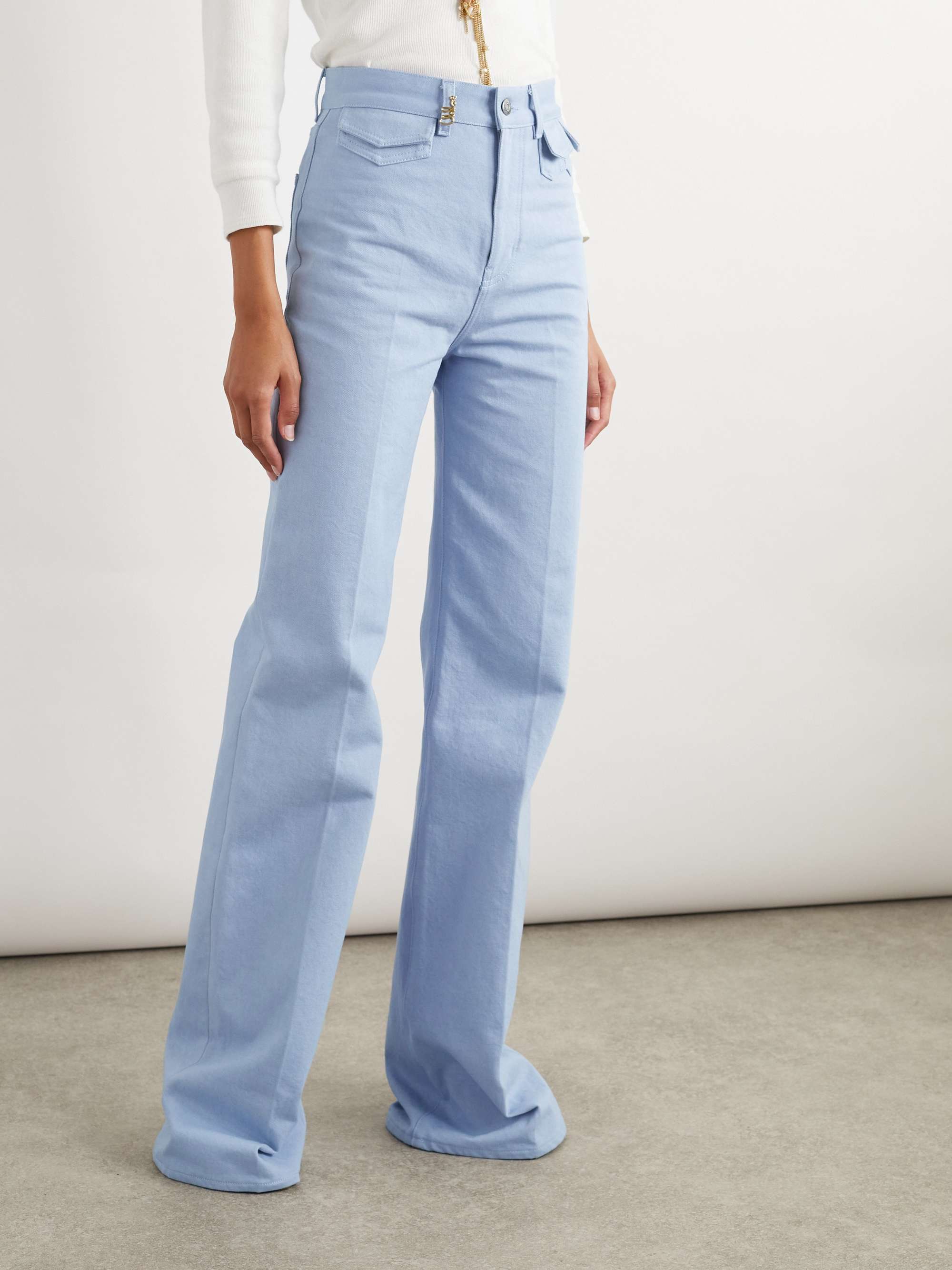 High-rise straight-leg jeans view