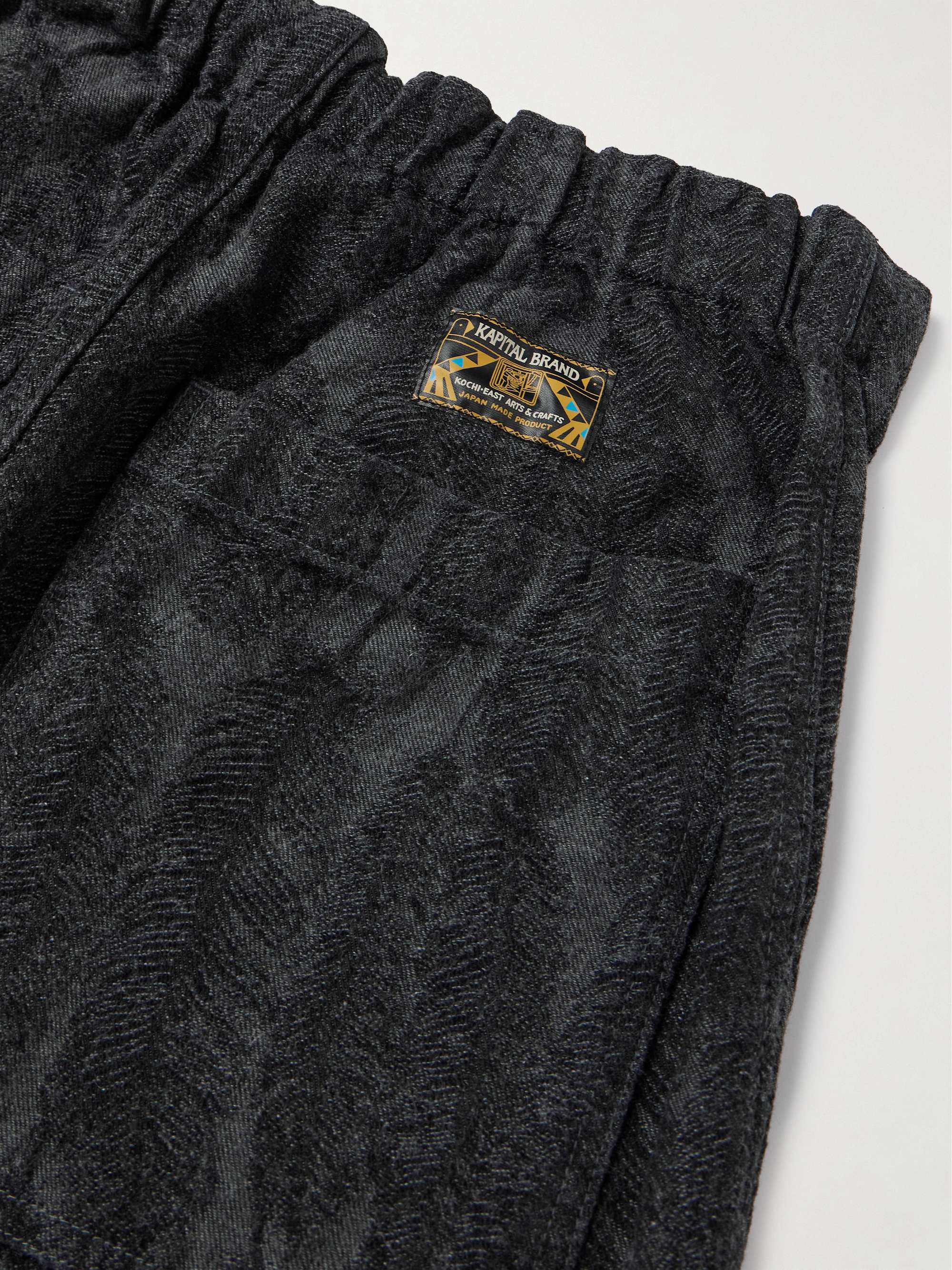 Magpie Easy Straight-Leg Cotton-Jacquard Drawstring Trousers view