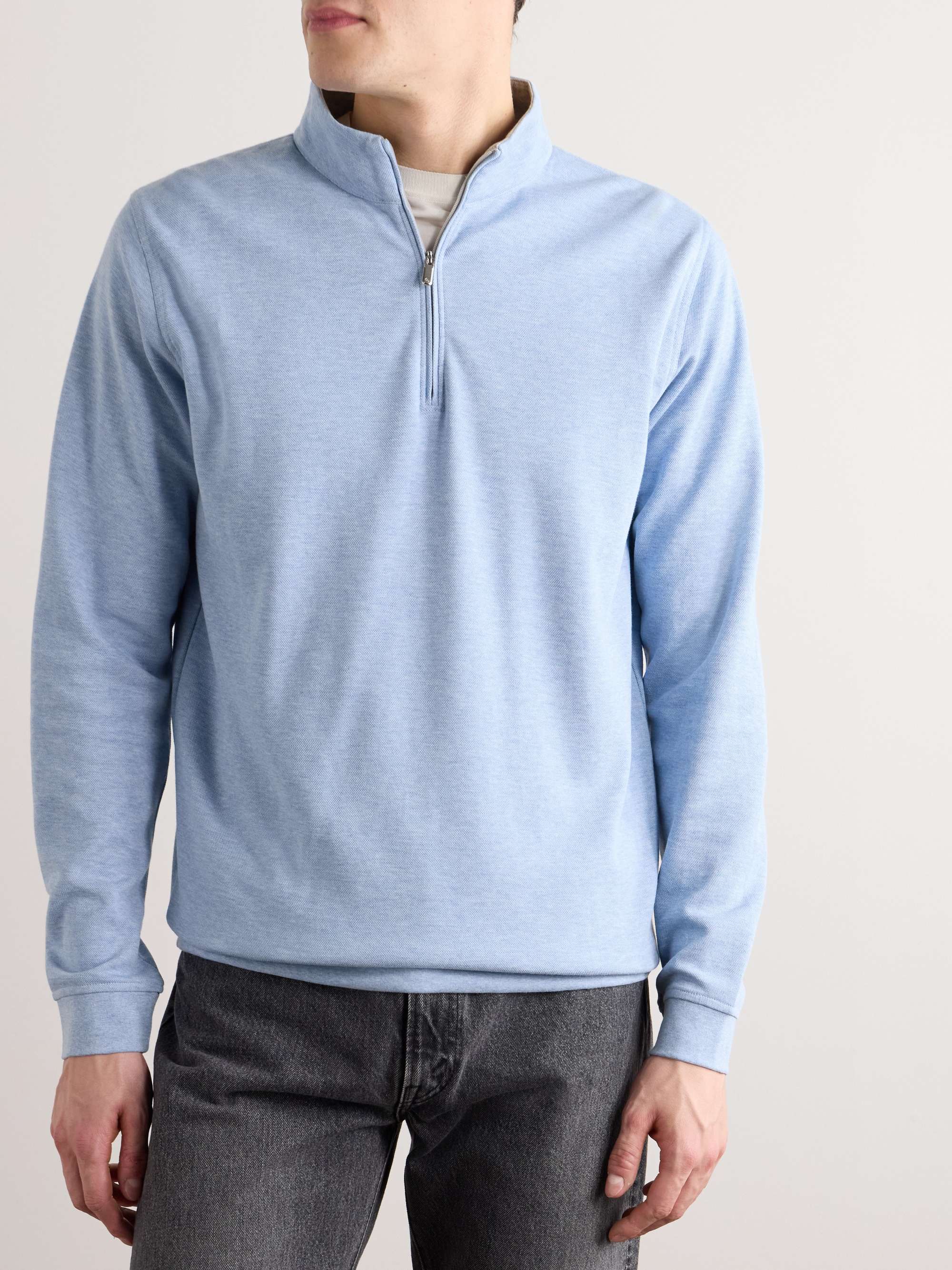 Crown Cotton-Blend Jersey Half-Zip Sweatshirt view