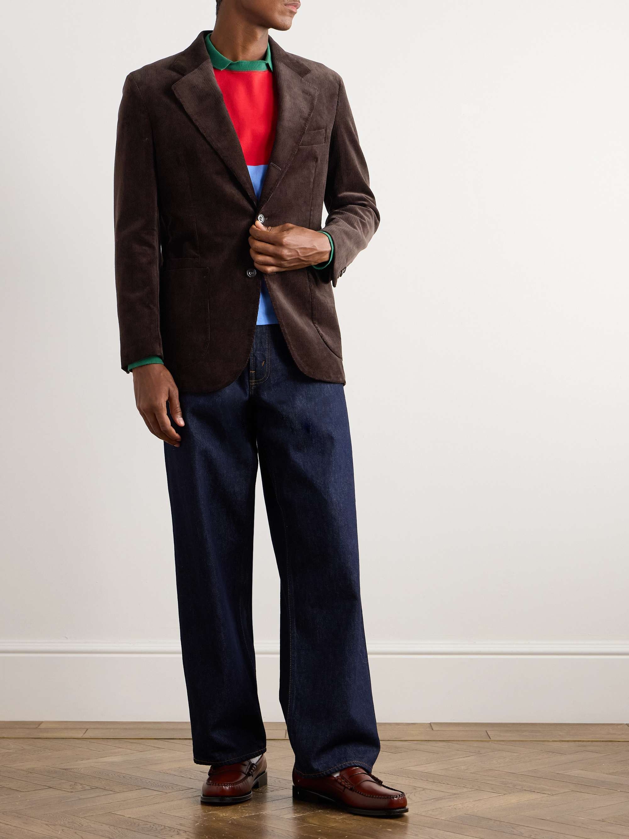 Slim-Fit Cotton-Corduroy Blazer view