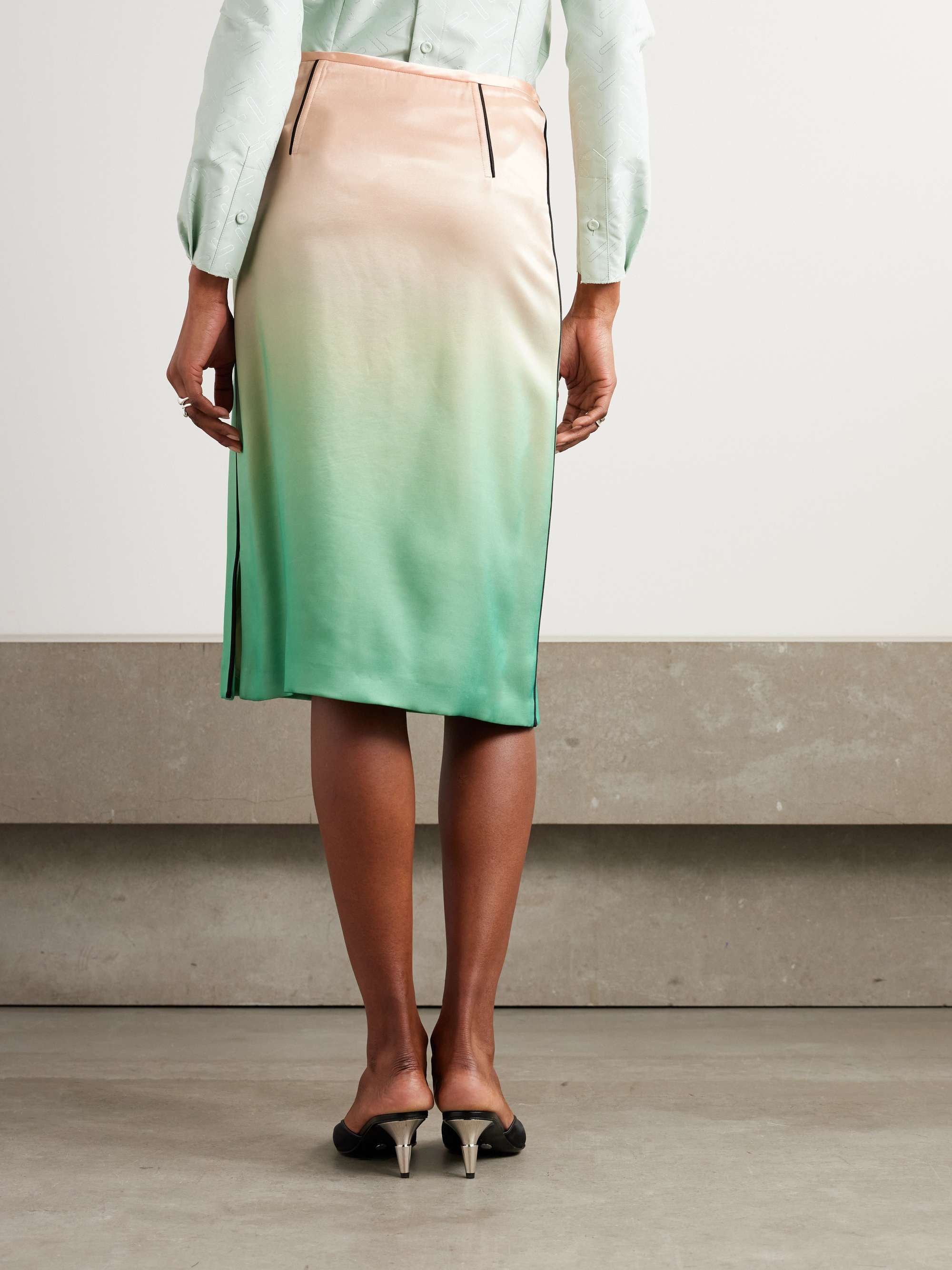 Dégradé-satin midi skirt view
