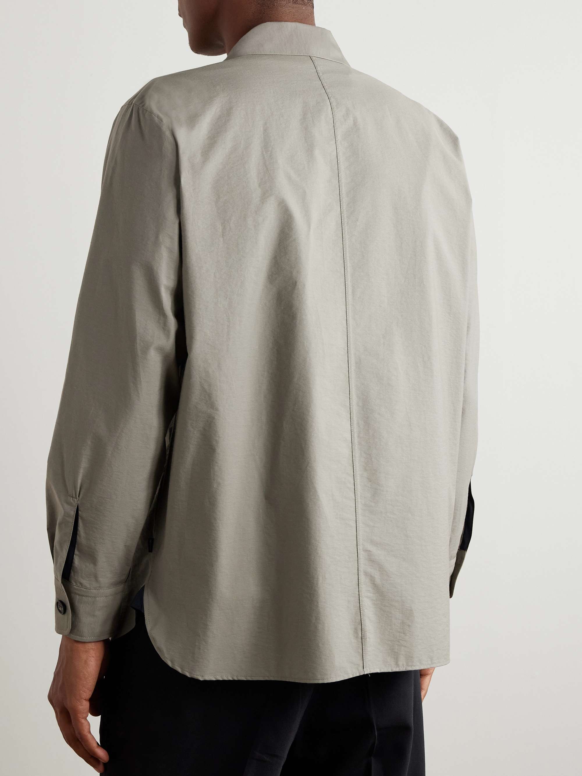 Teknosartorial Washed Cotton-Blend Poplin Overshirt view