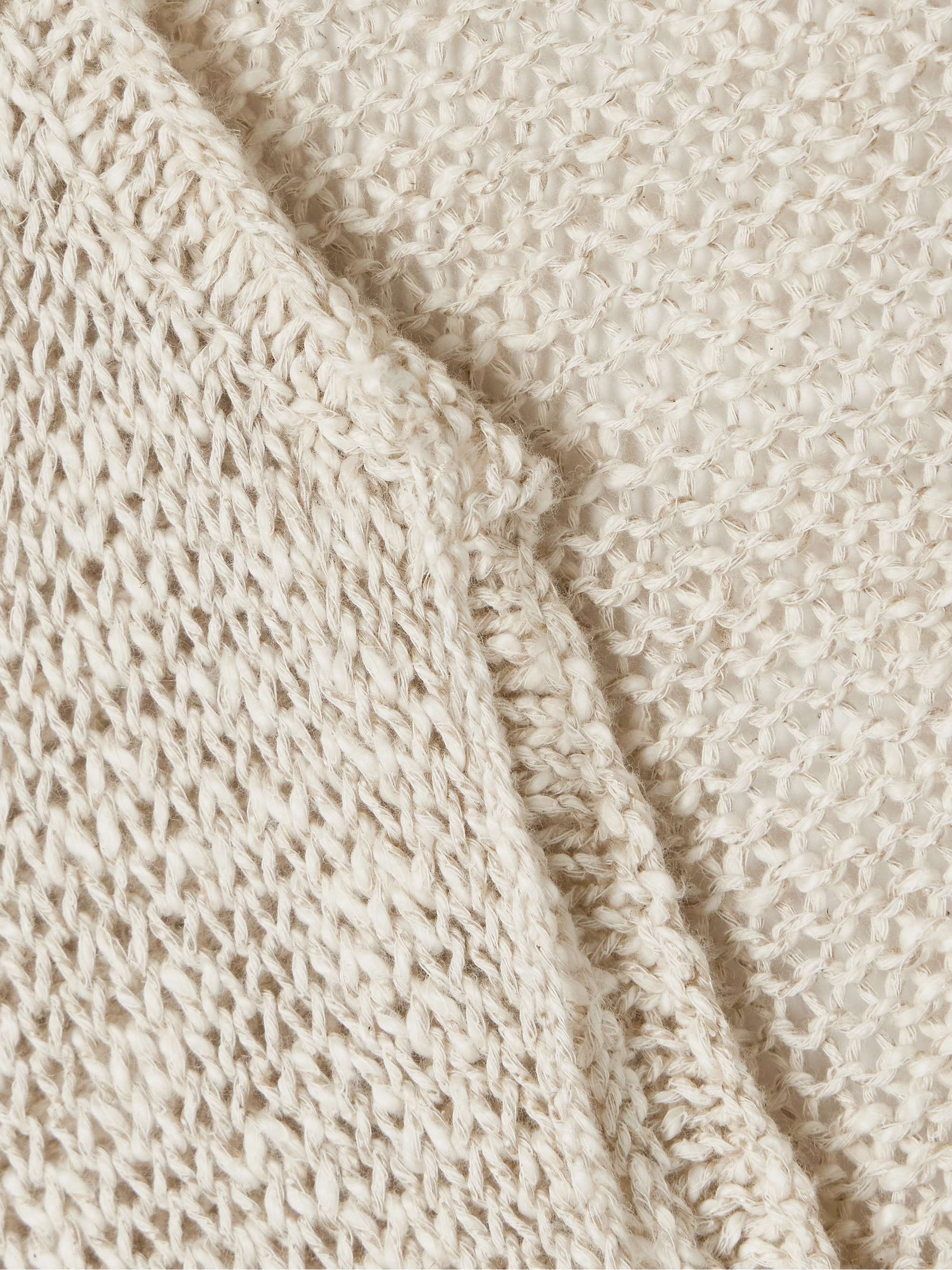 Open-knit cotton and linen-blend tunic view