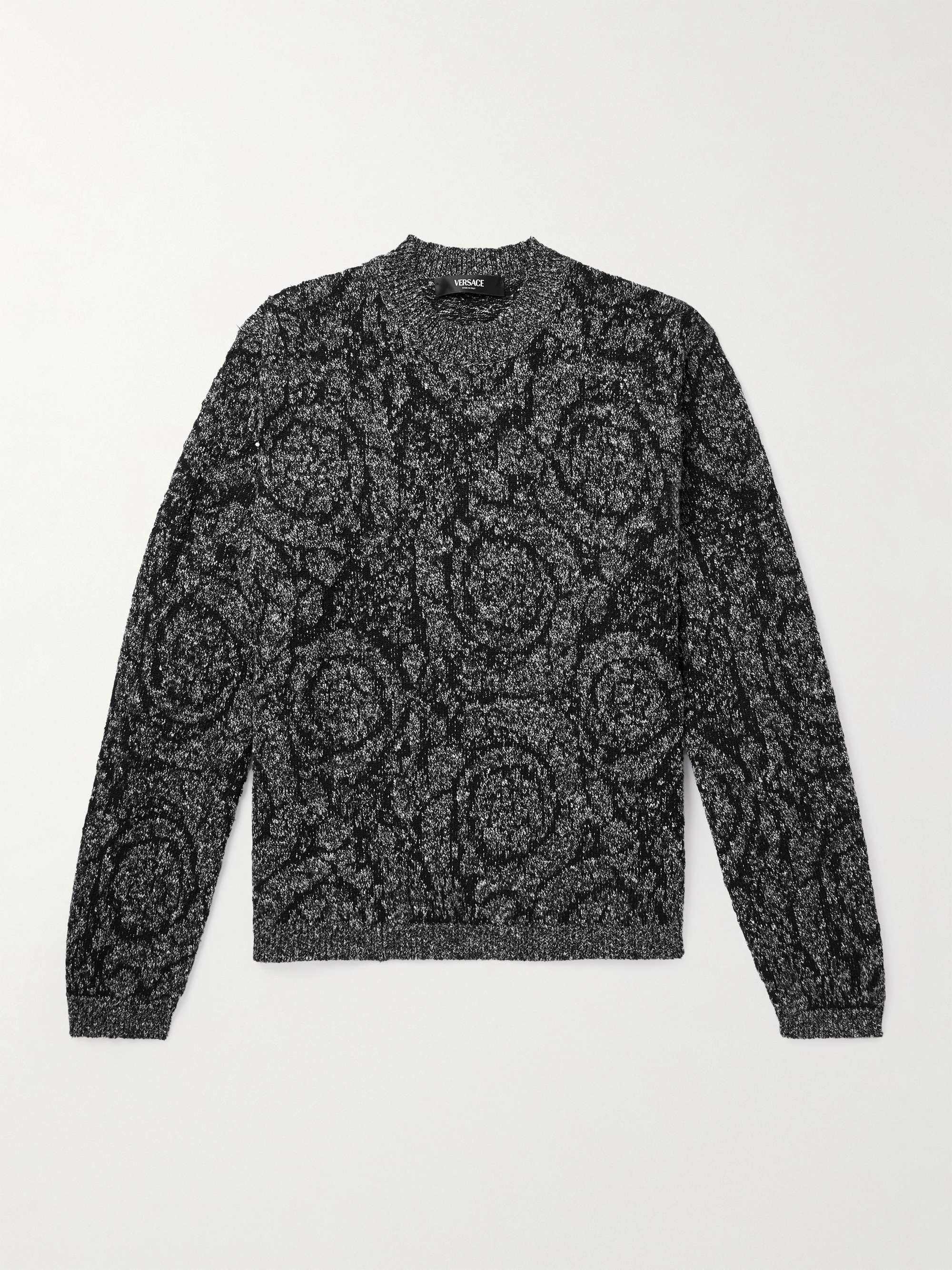 Jacquard-Knit Cotton-Blend Sweater view