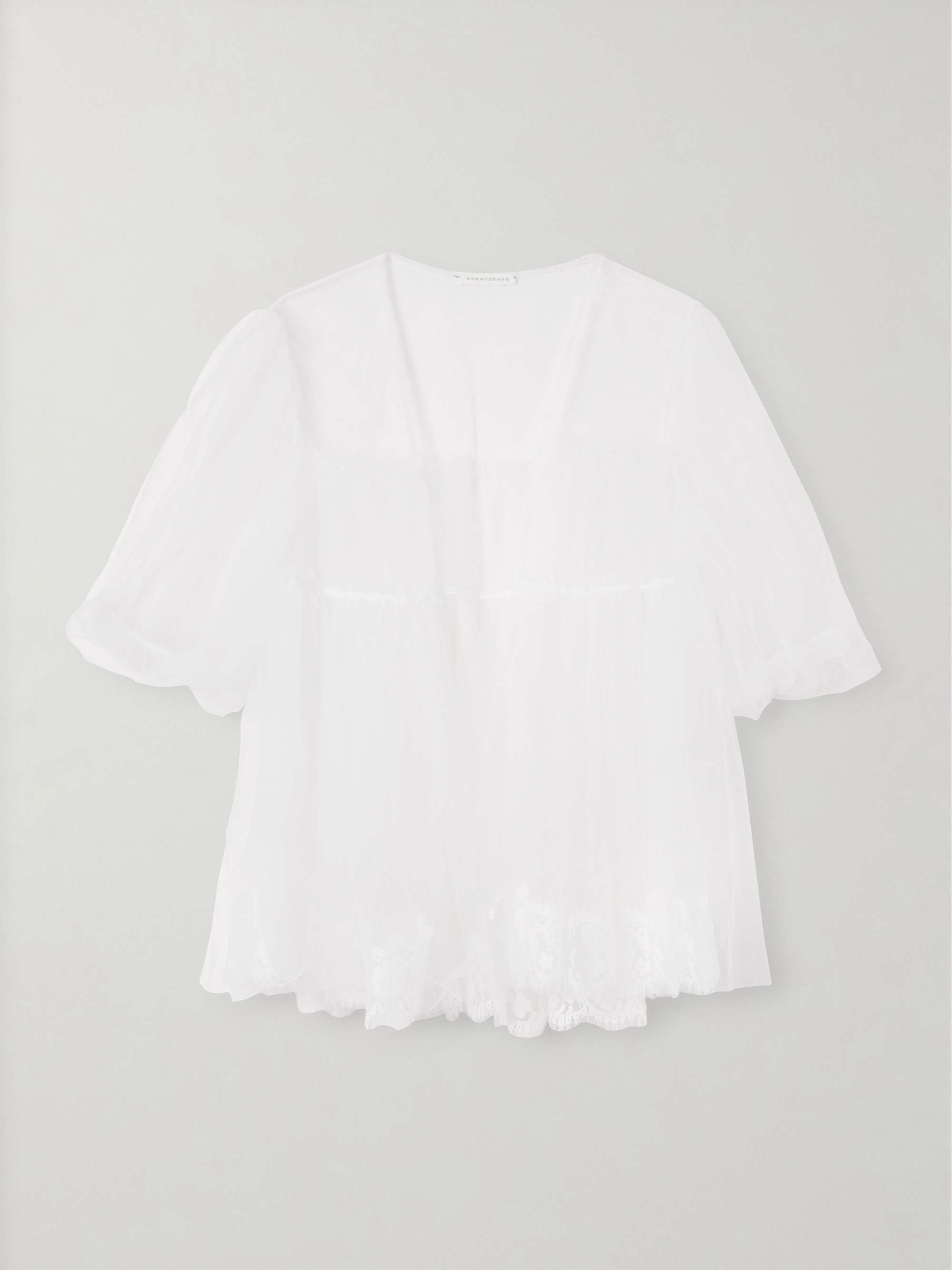 Mystery of Roulettes lace-trimmed layered tulle robe view