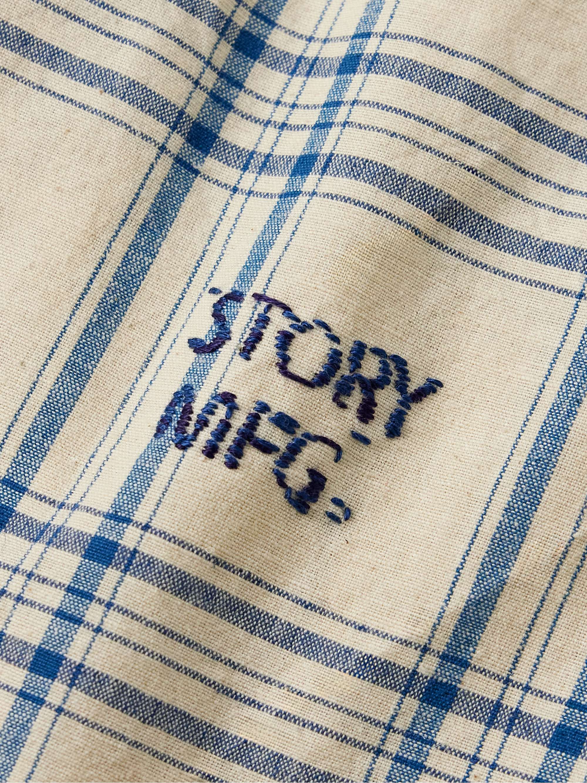 Greetings Camp-Collar Checked Cotton and Hemp-Blend Shirt view