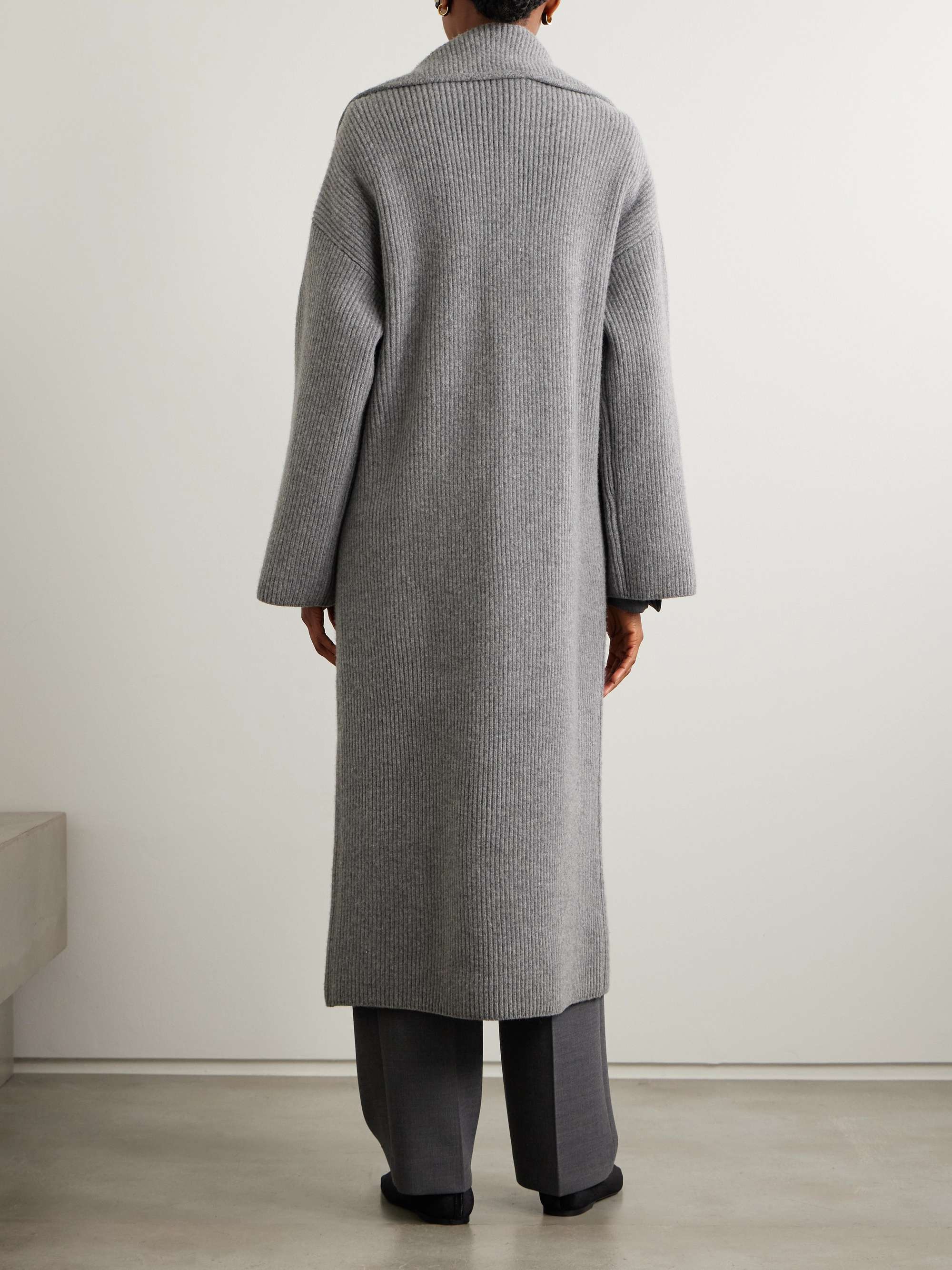 Ribbed wool-blend coat view