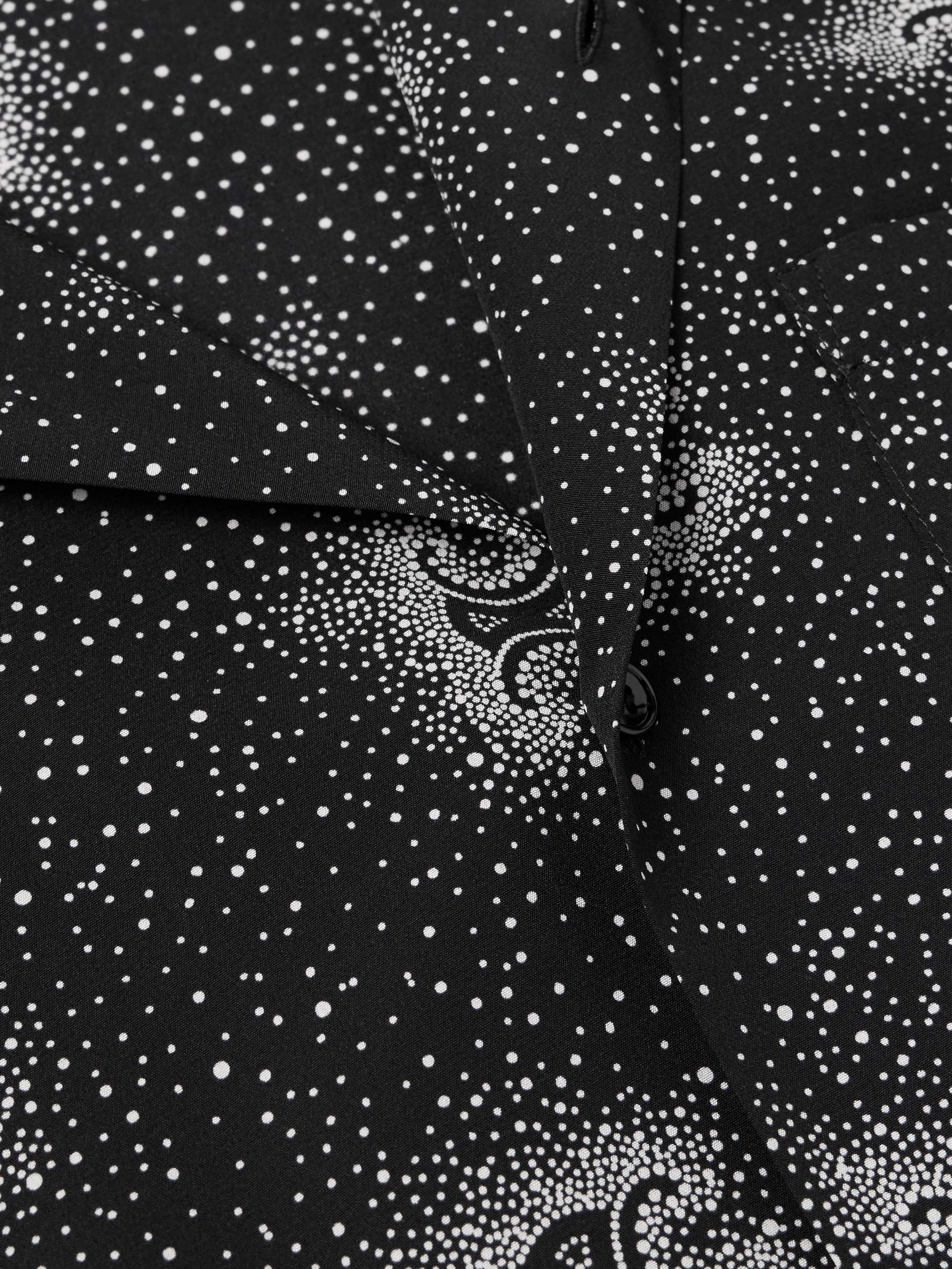 Camp-Collar Logo-Print Polka-Dot Silk Shirt view