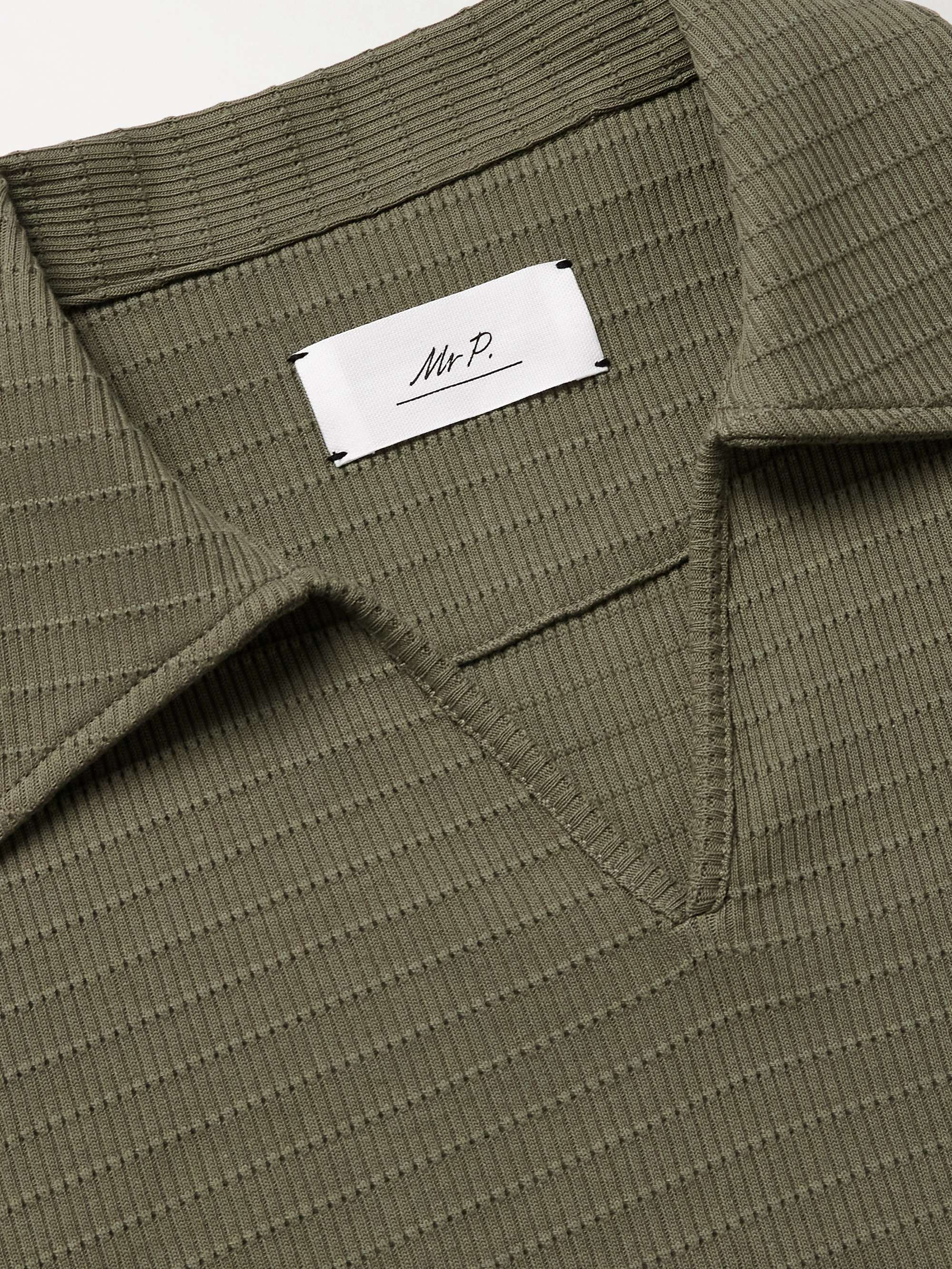 Ribbed Organic Cotton-Jersey Polo Shirt view
