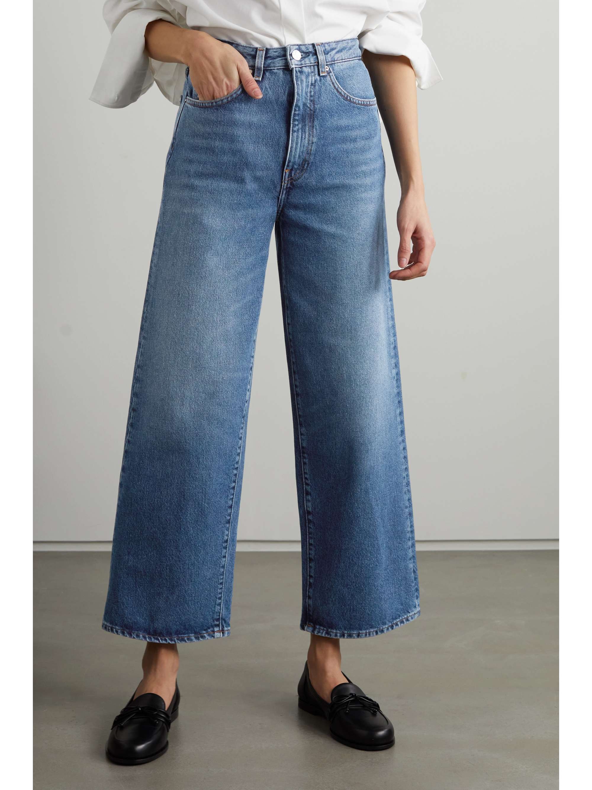 + NET SUSTAIN cropped high-rise flared organic jeans view