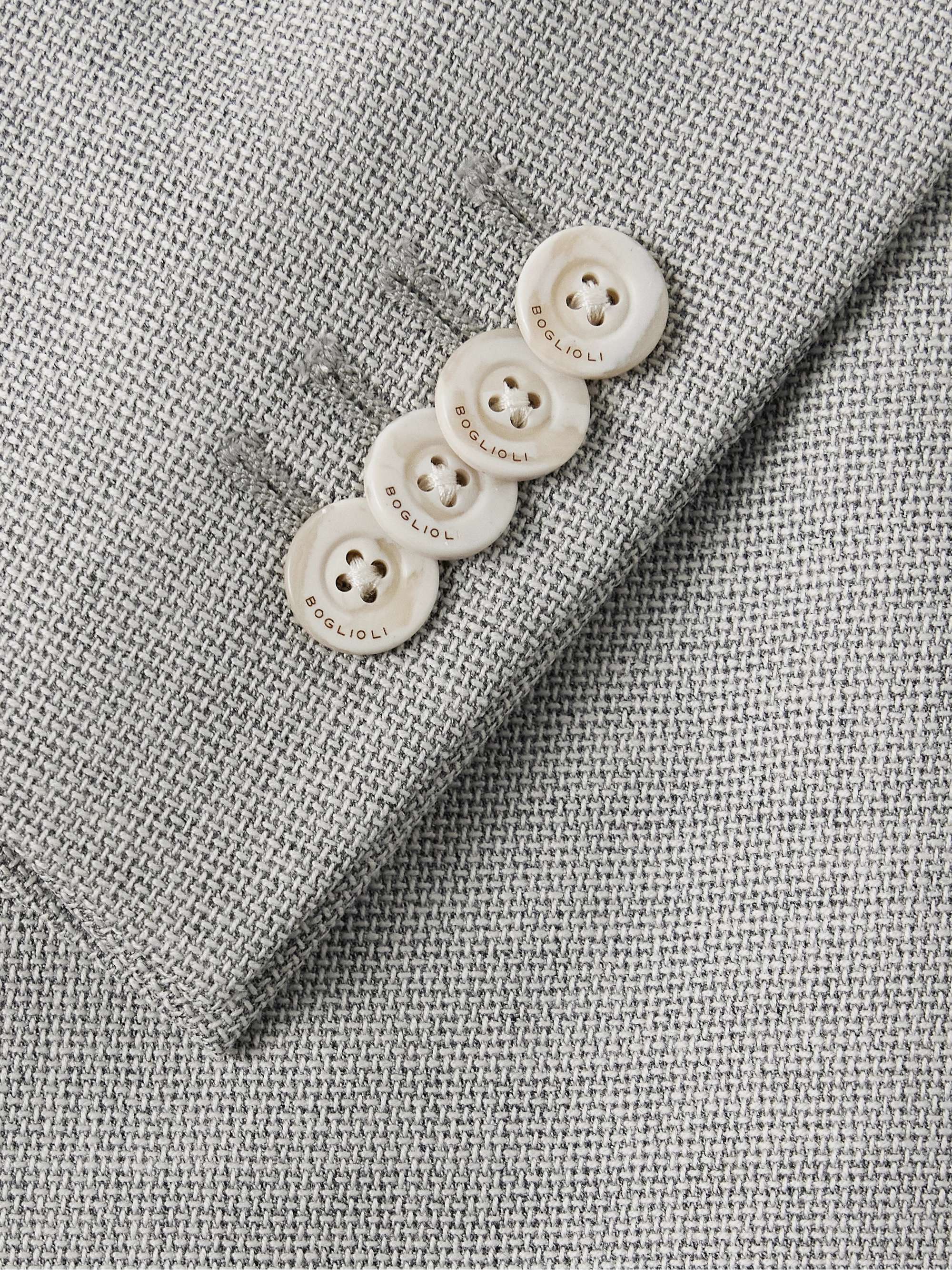 Unstructured Double-Breasted Virgin Wool Blazer view