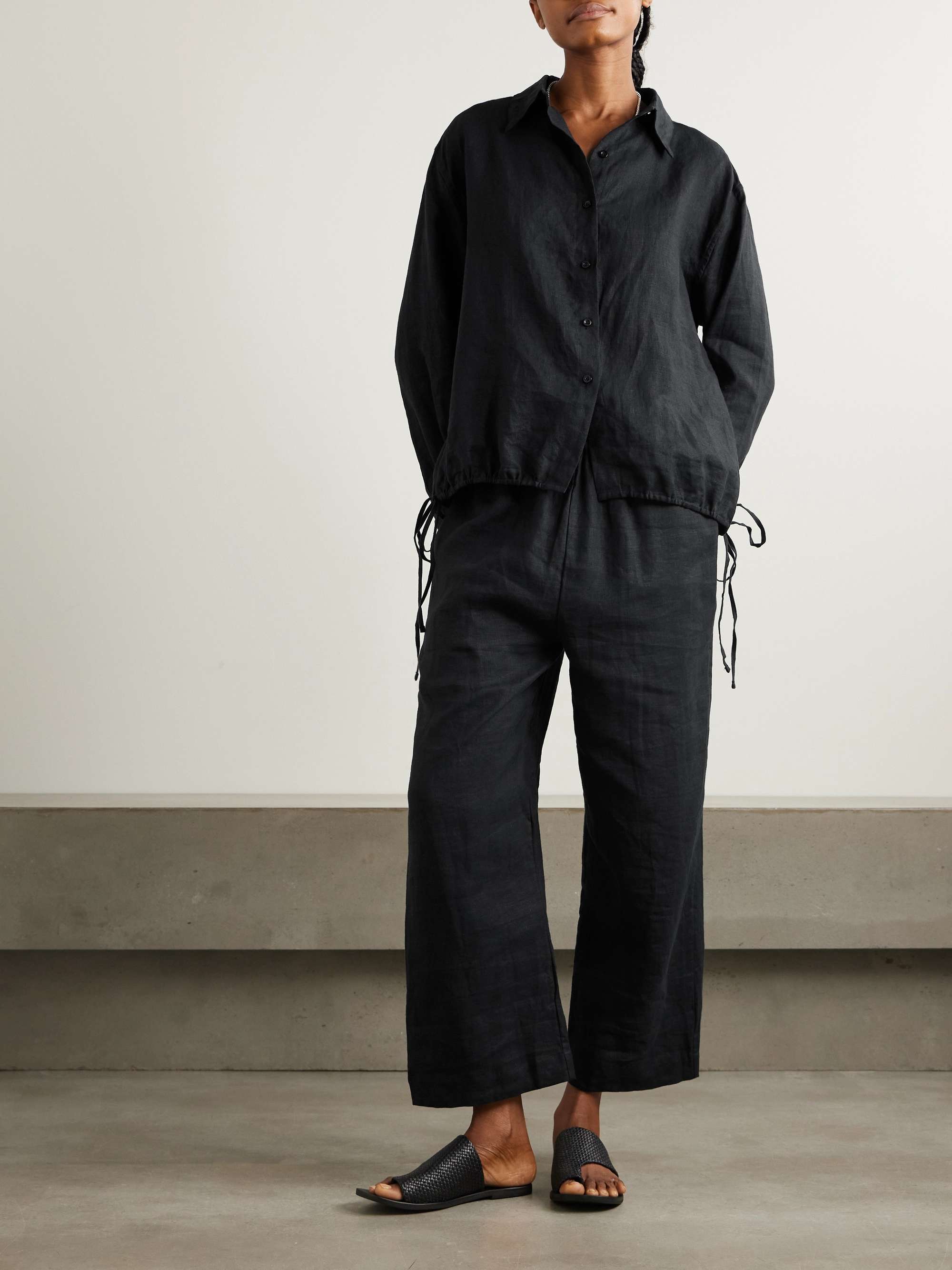 Linen shirt and pants set view