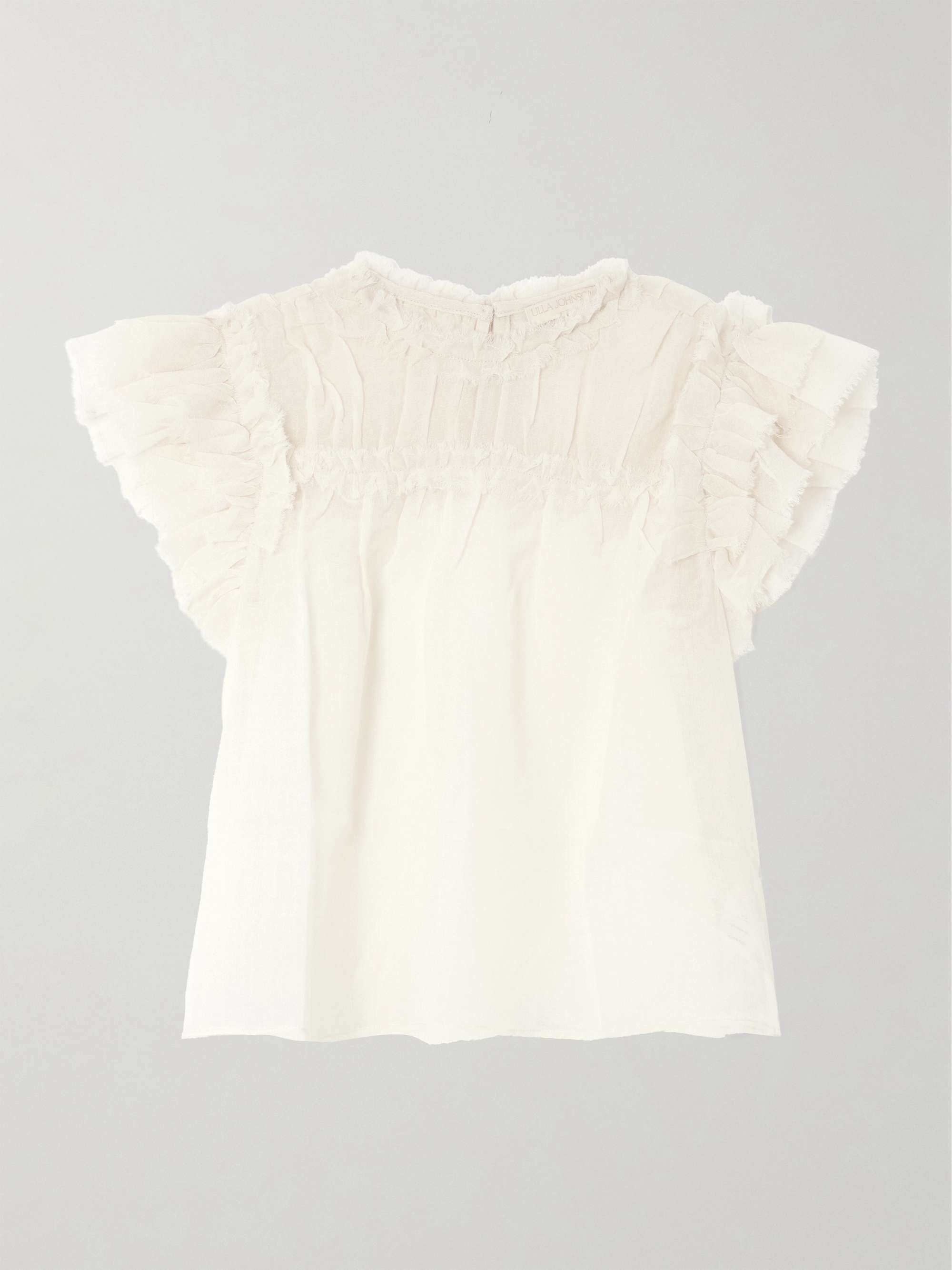 Esme frayed ruffled wool-gauze blouse view