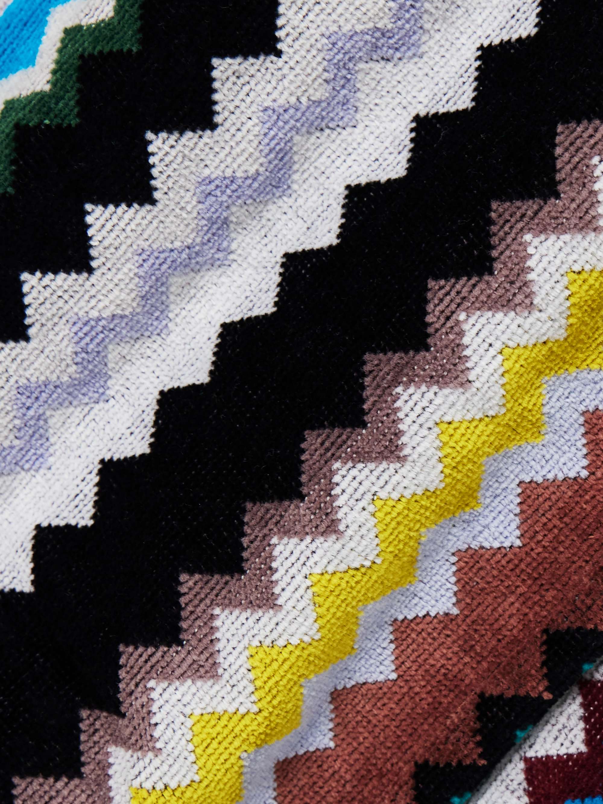 Curt hooded striped cotton-terry robe view