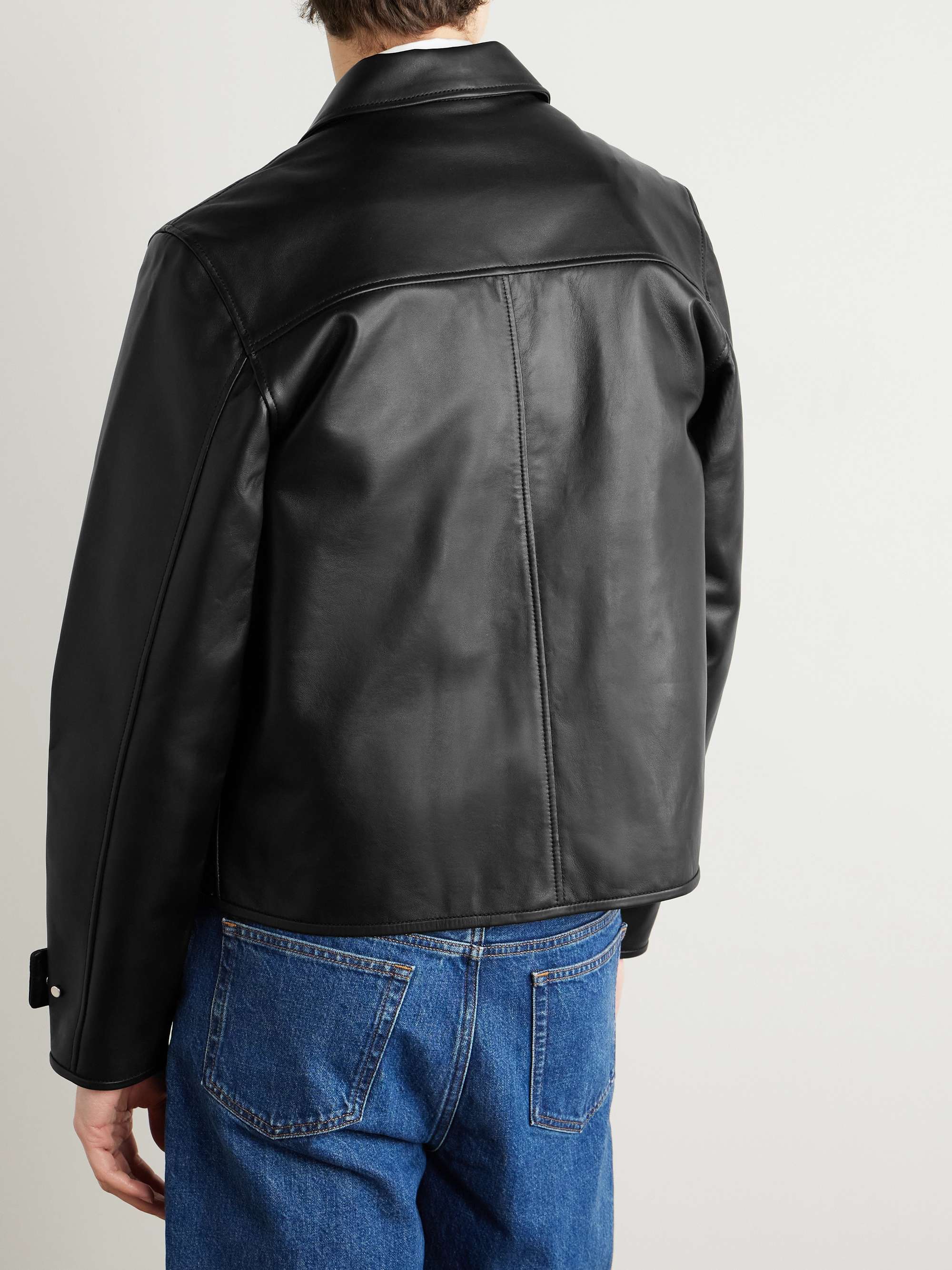 Milan Cropped Leather Jacket view