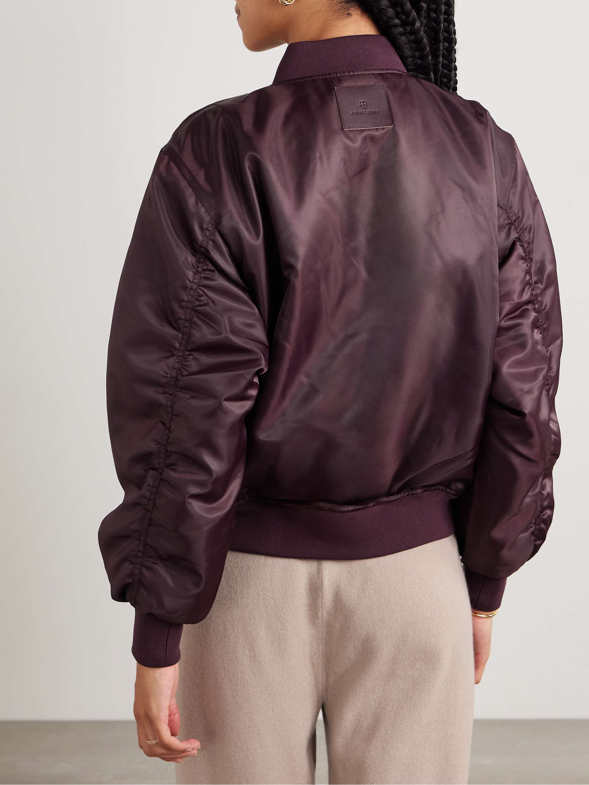 Leon satin bomber jacket view