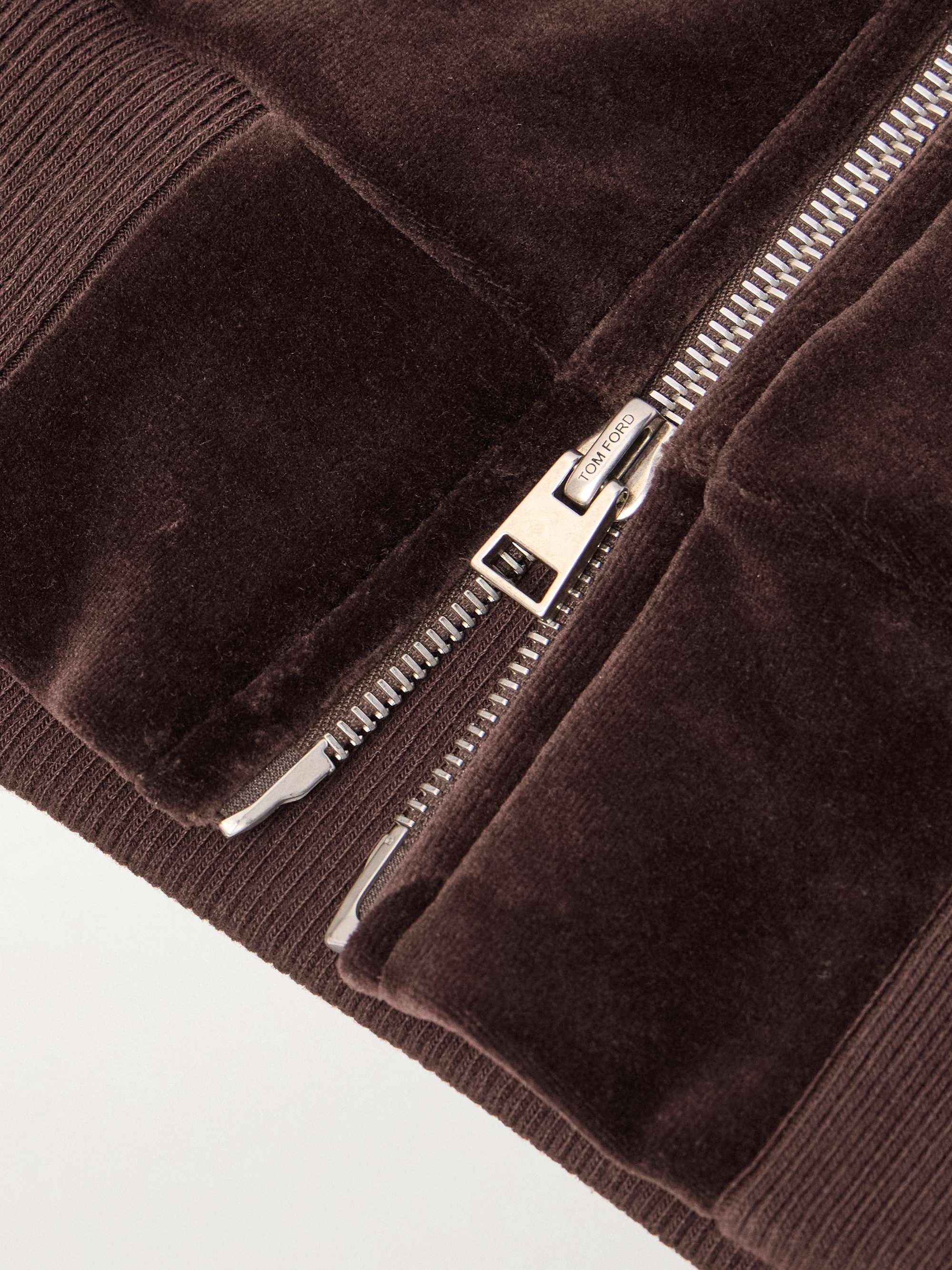 Cotton-Blend Velour Zip-Up Track Jacket view