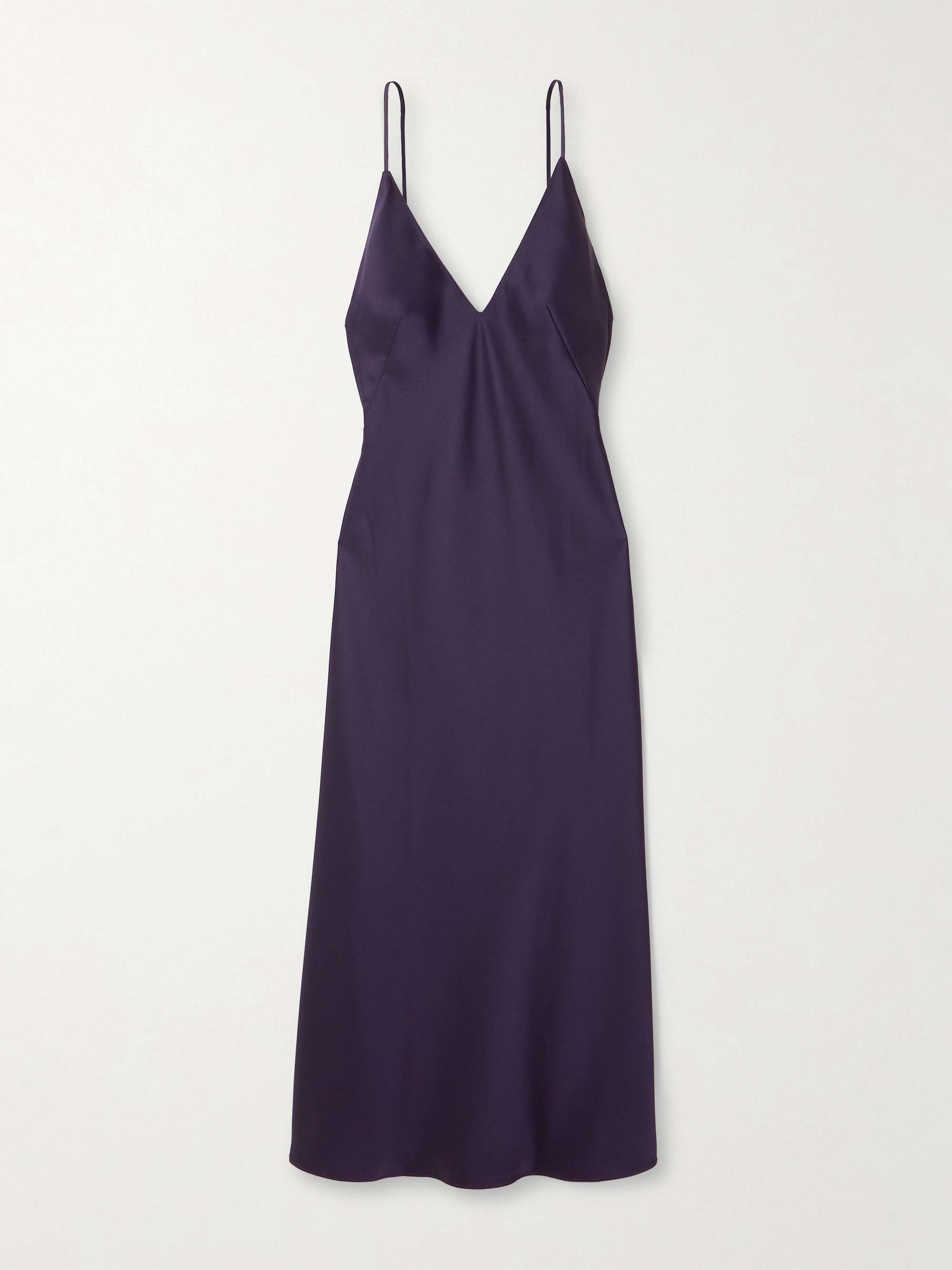 Barb open-back washed-satin midi dress view