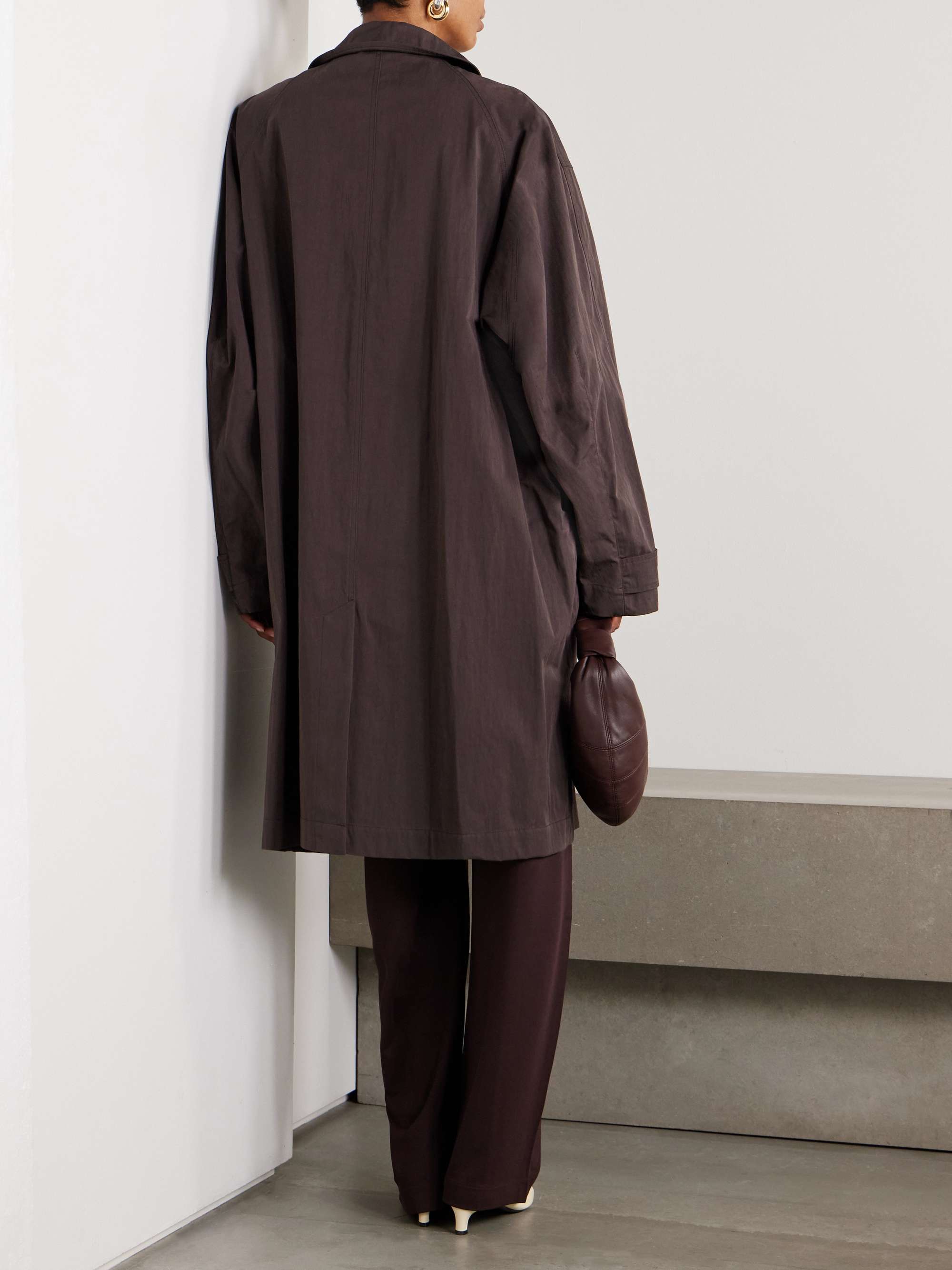 Oversized cotton-blend twill coat view