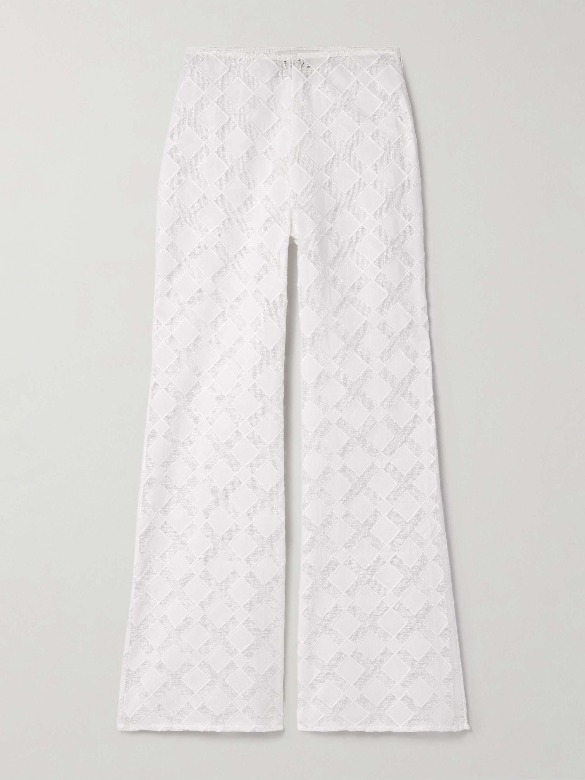 Kaia paneled gauze and voile straight-leg pants view