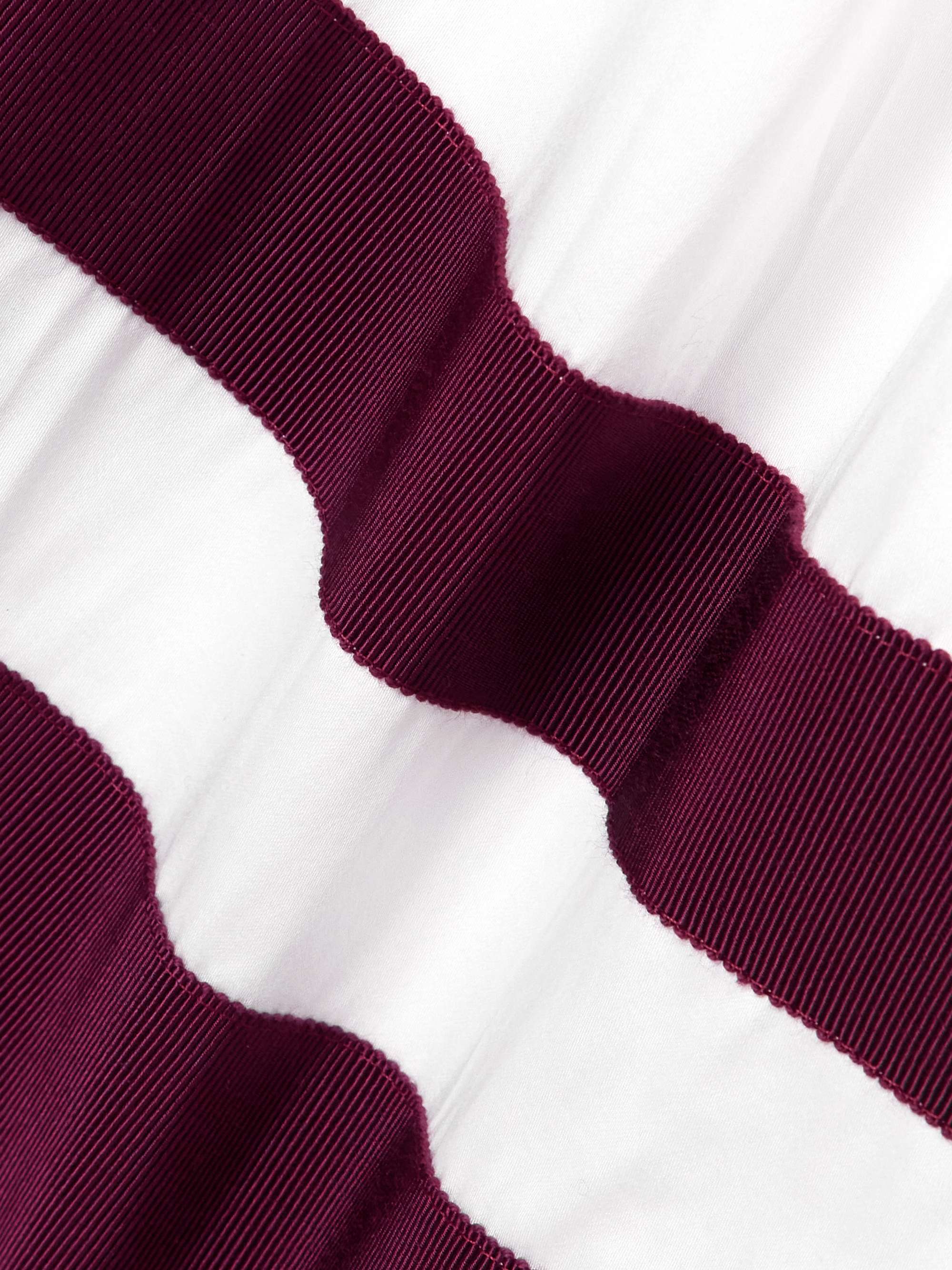 Camogli grosgrain-trimmed belted cotton-twill midi dress view