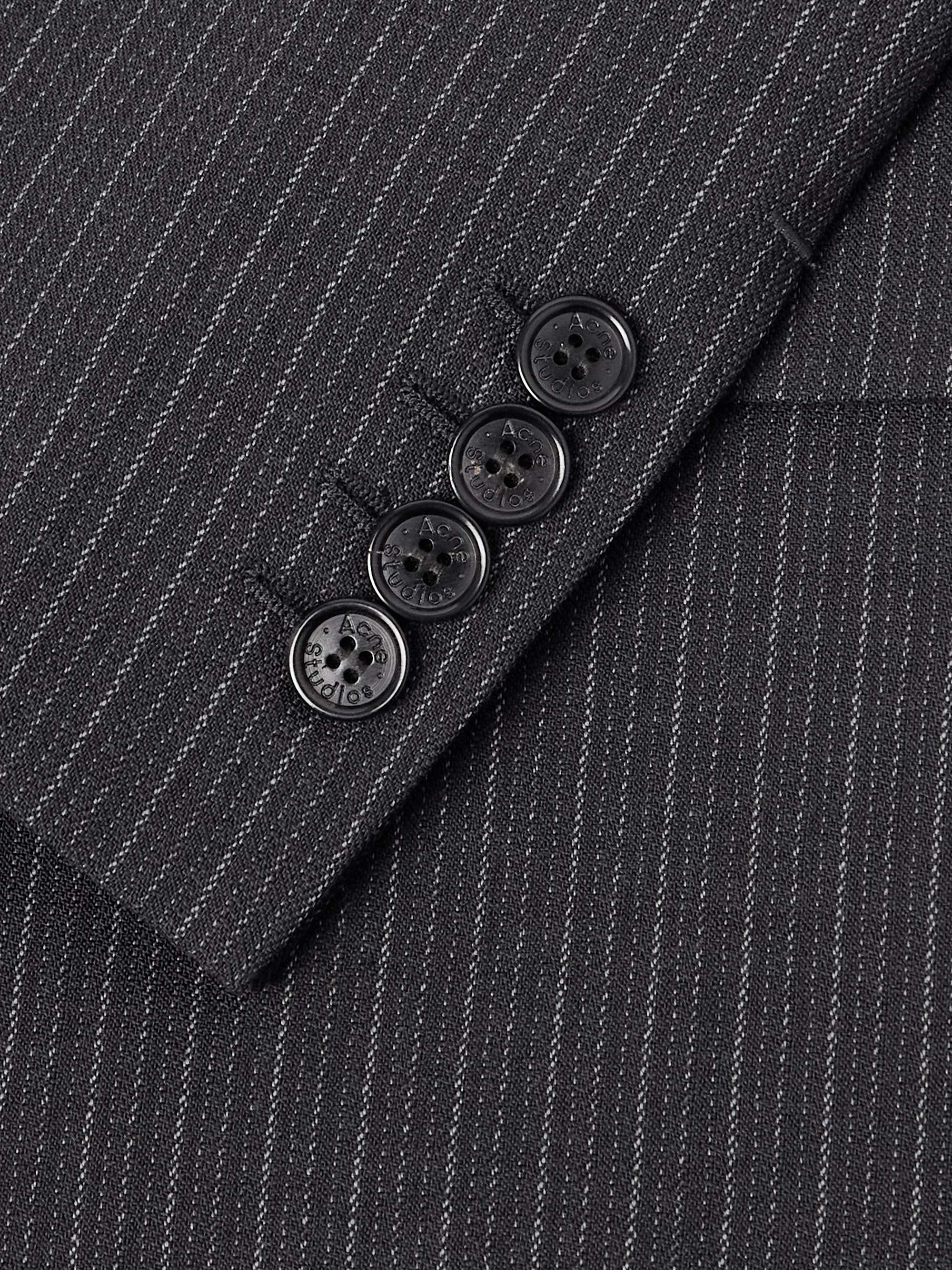 Jarvel Double-Breasted Pinstriped Wool-Blend Suit Jacket view