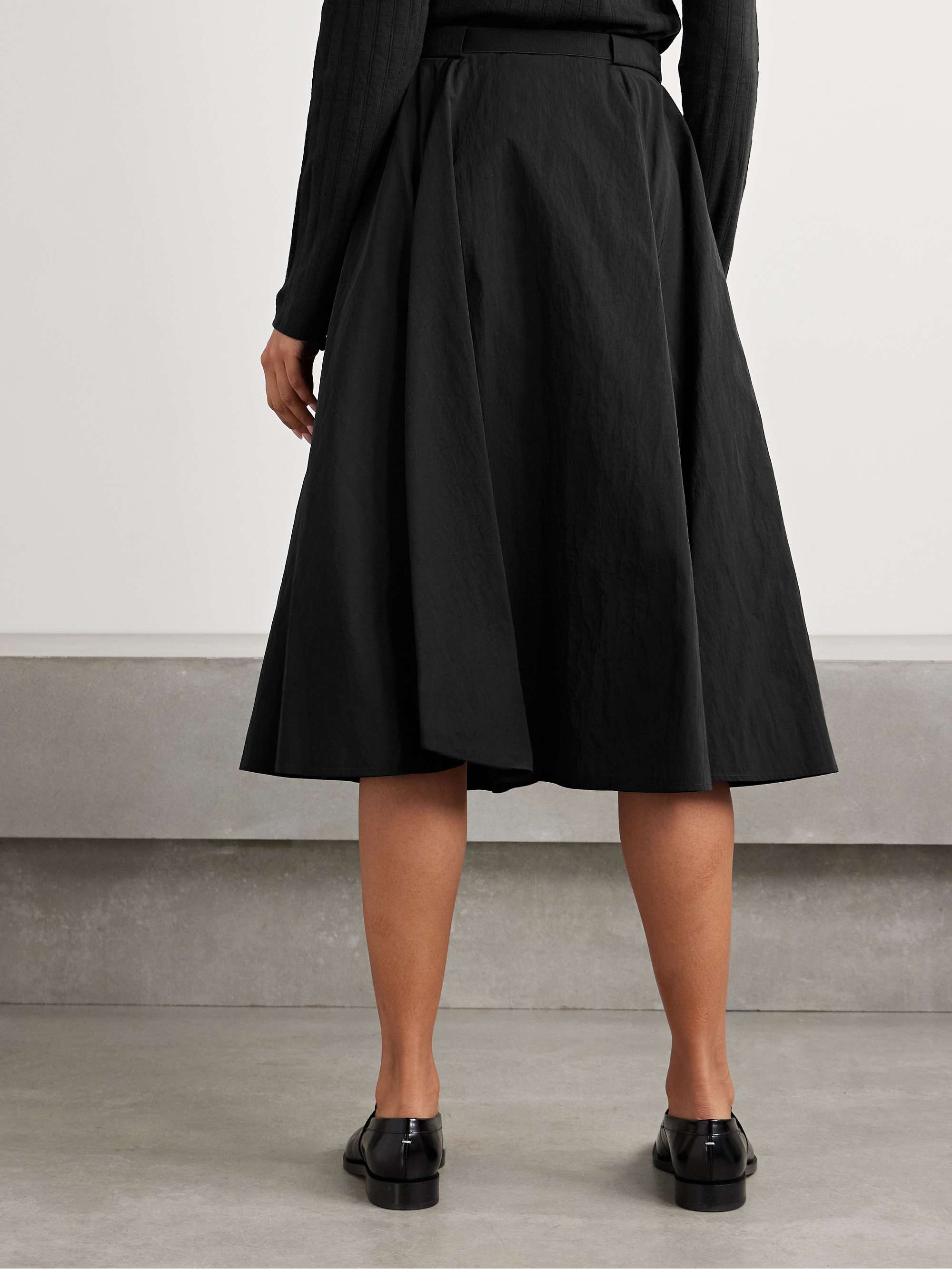 Crinkled-shell midi skirt view