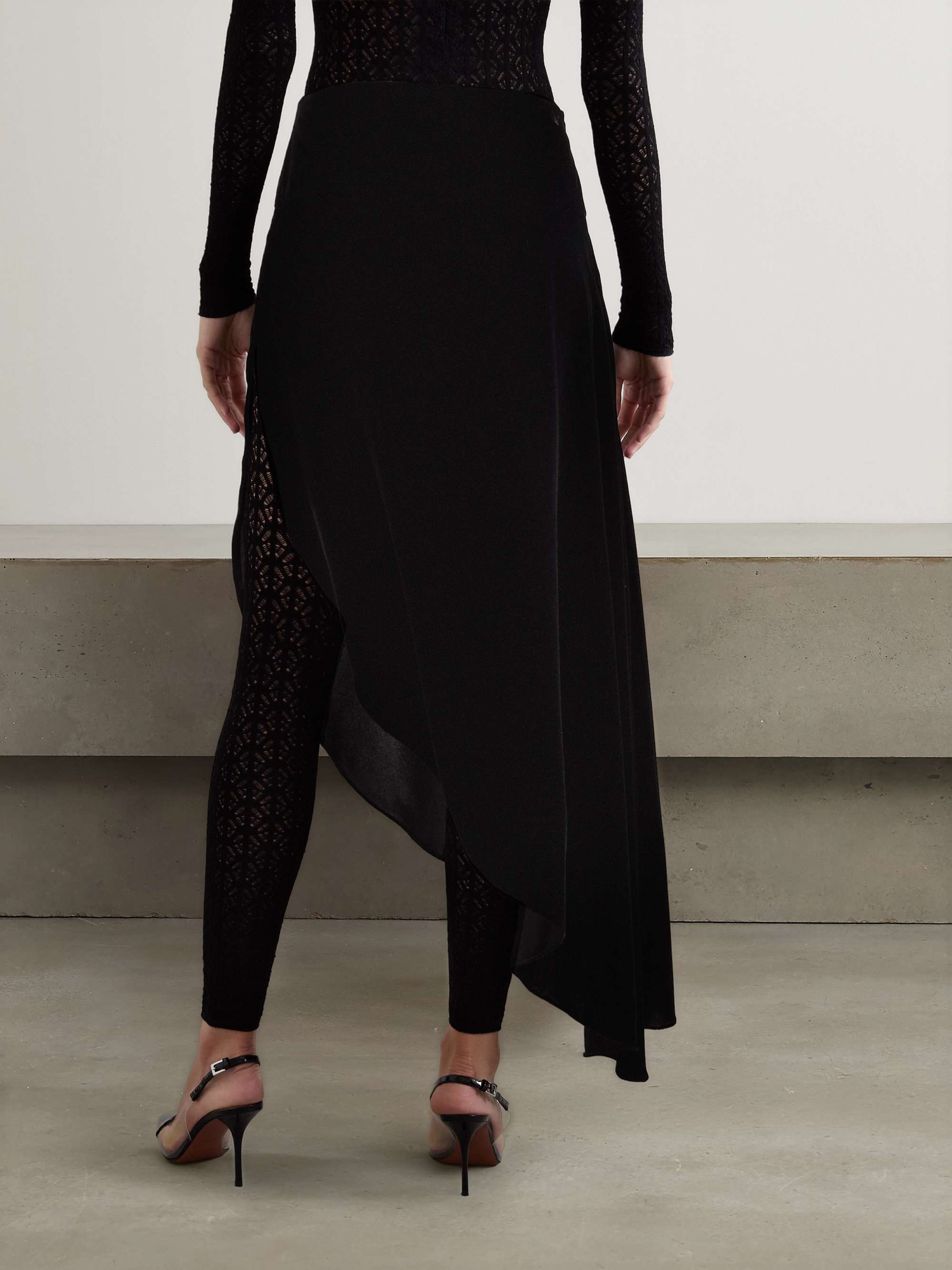 Asymmetric velvet skirt view