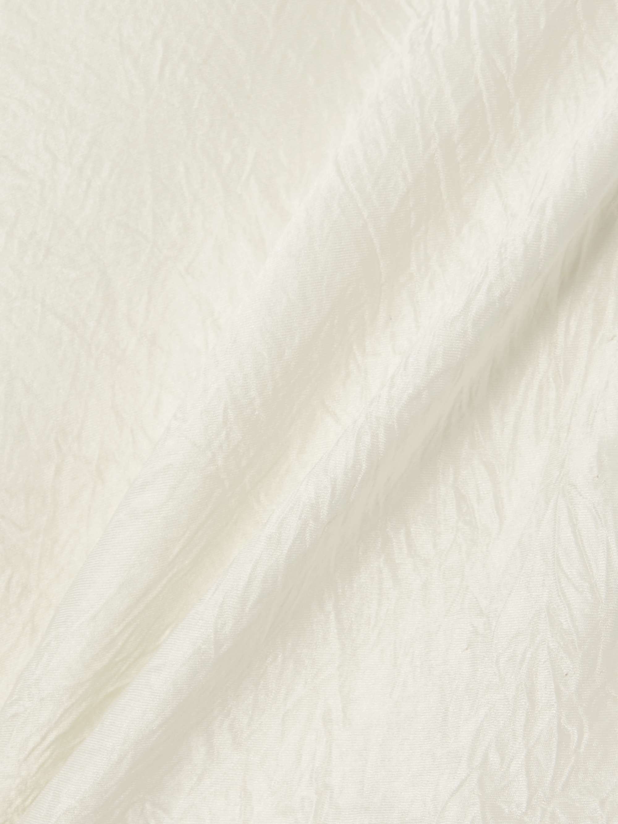 Asymmetric gathered crinkled-satin blouse view