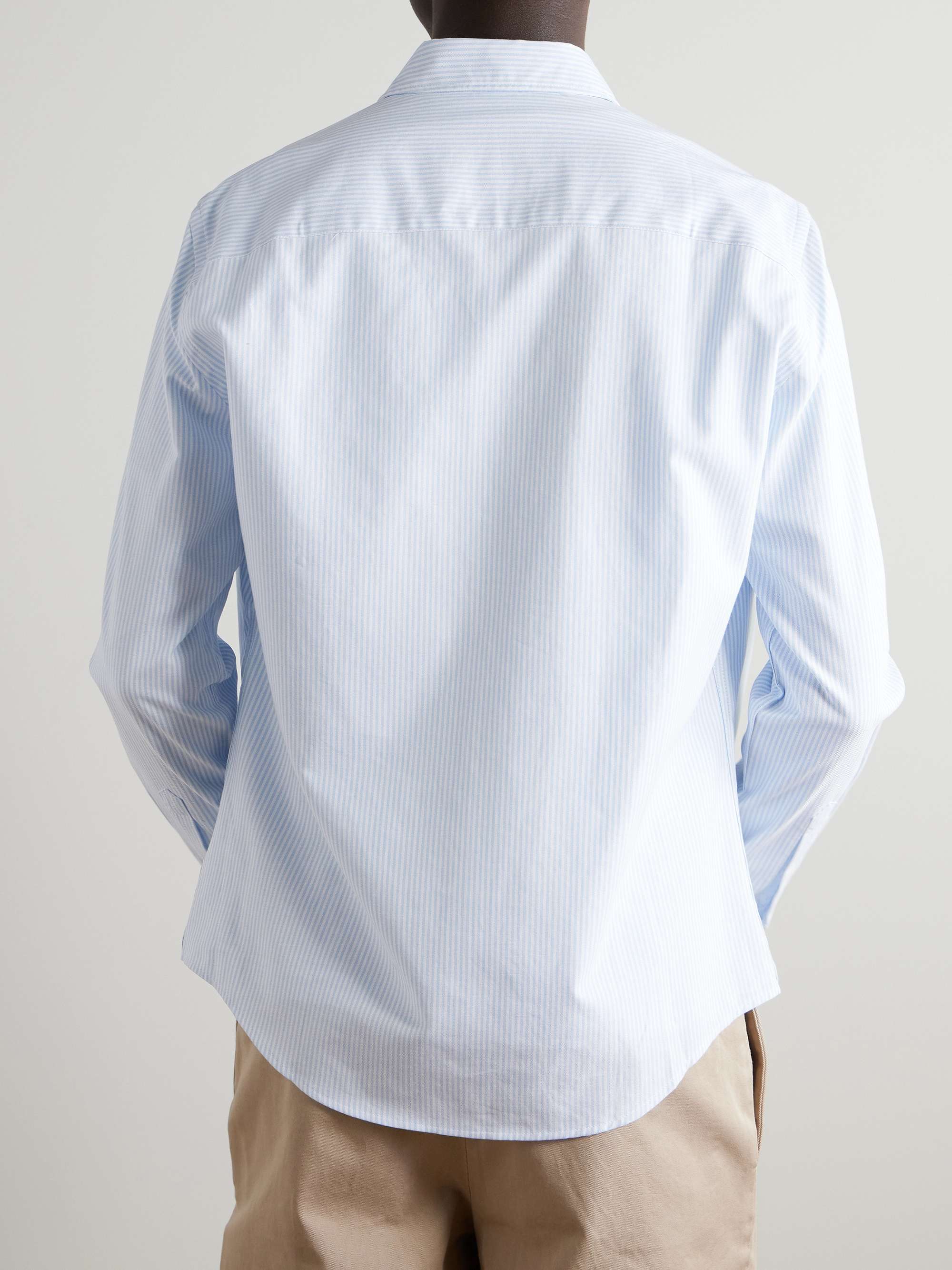 ADC Button-Down Collar Logo-Embroidered Striped Cotton Oxford Shirt view