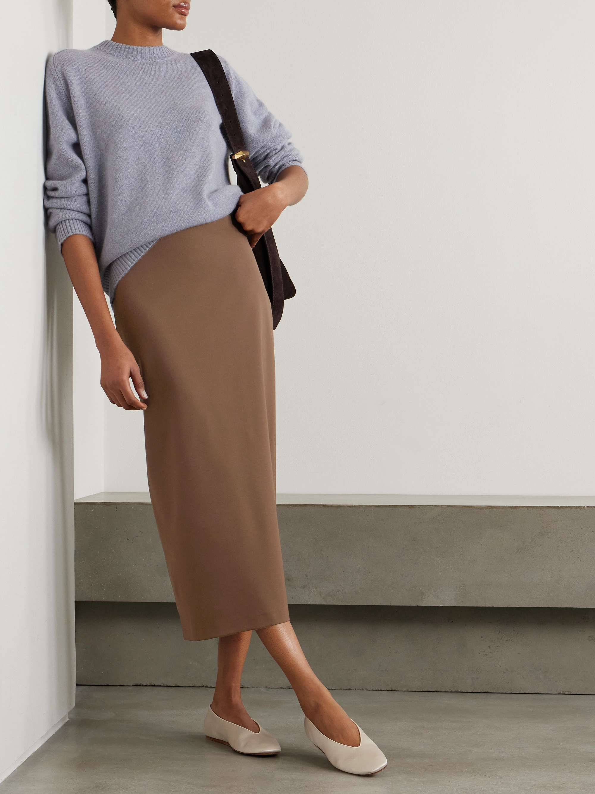 Samos stretch-wool twill maxi skirt view