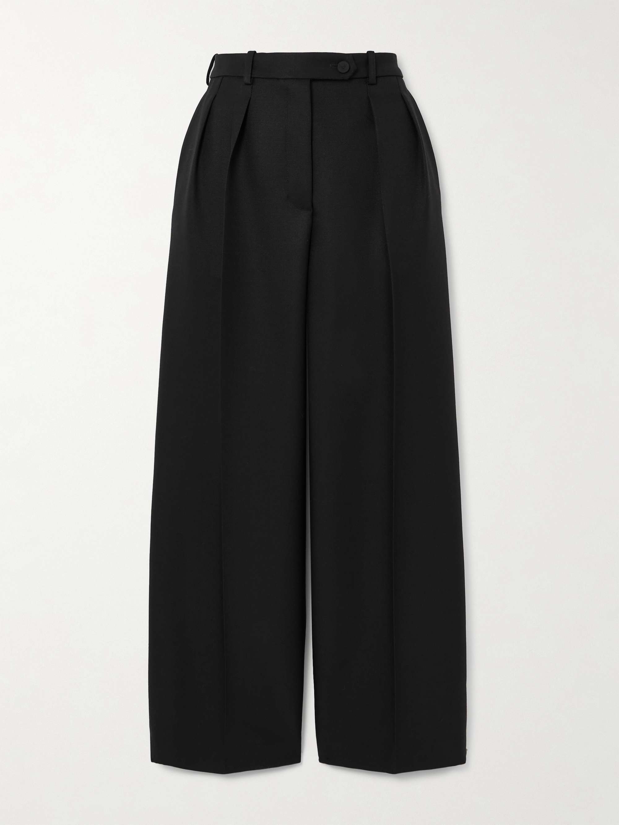 Bart cropped pleated wool and silk-blend barathea wide-leg pants view